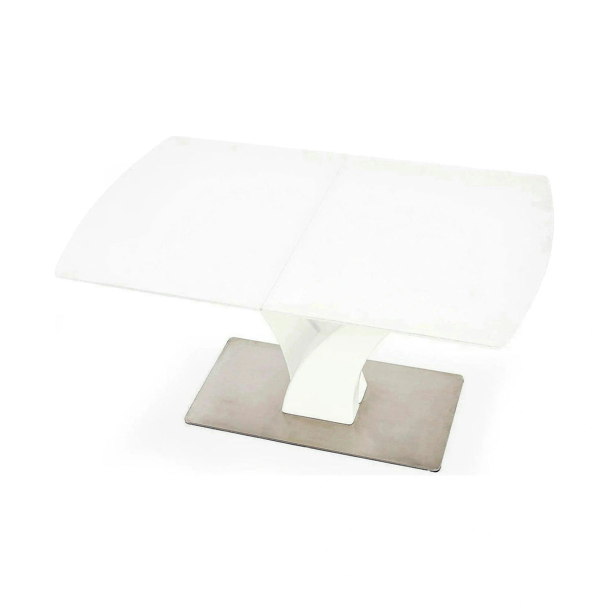 Masa extensibila 80 cm PALERMO, alb, sticla/otel