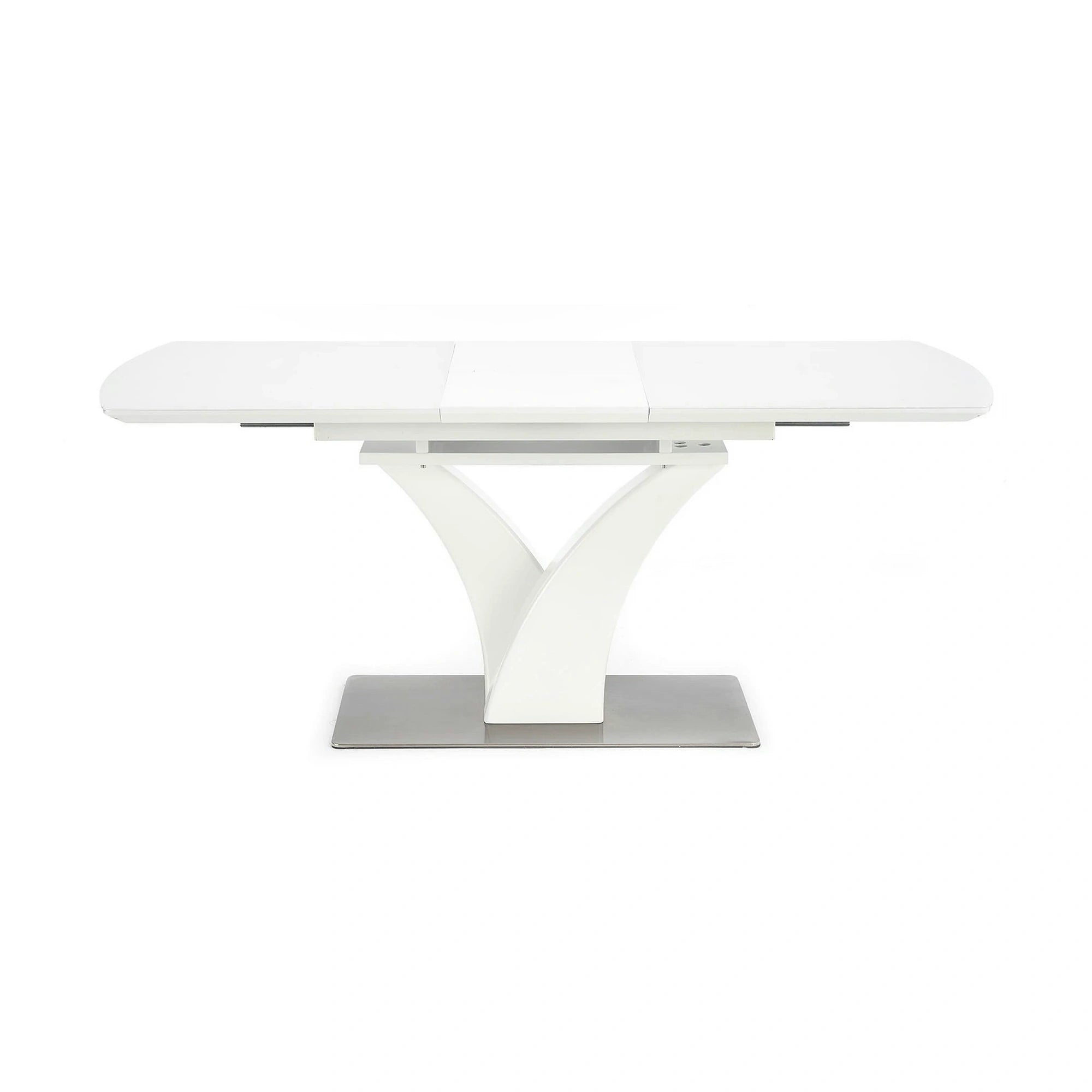 Masa extensibila 80 cm PALERMO, alb, sticla/otel