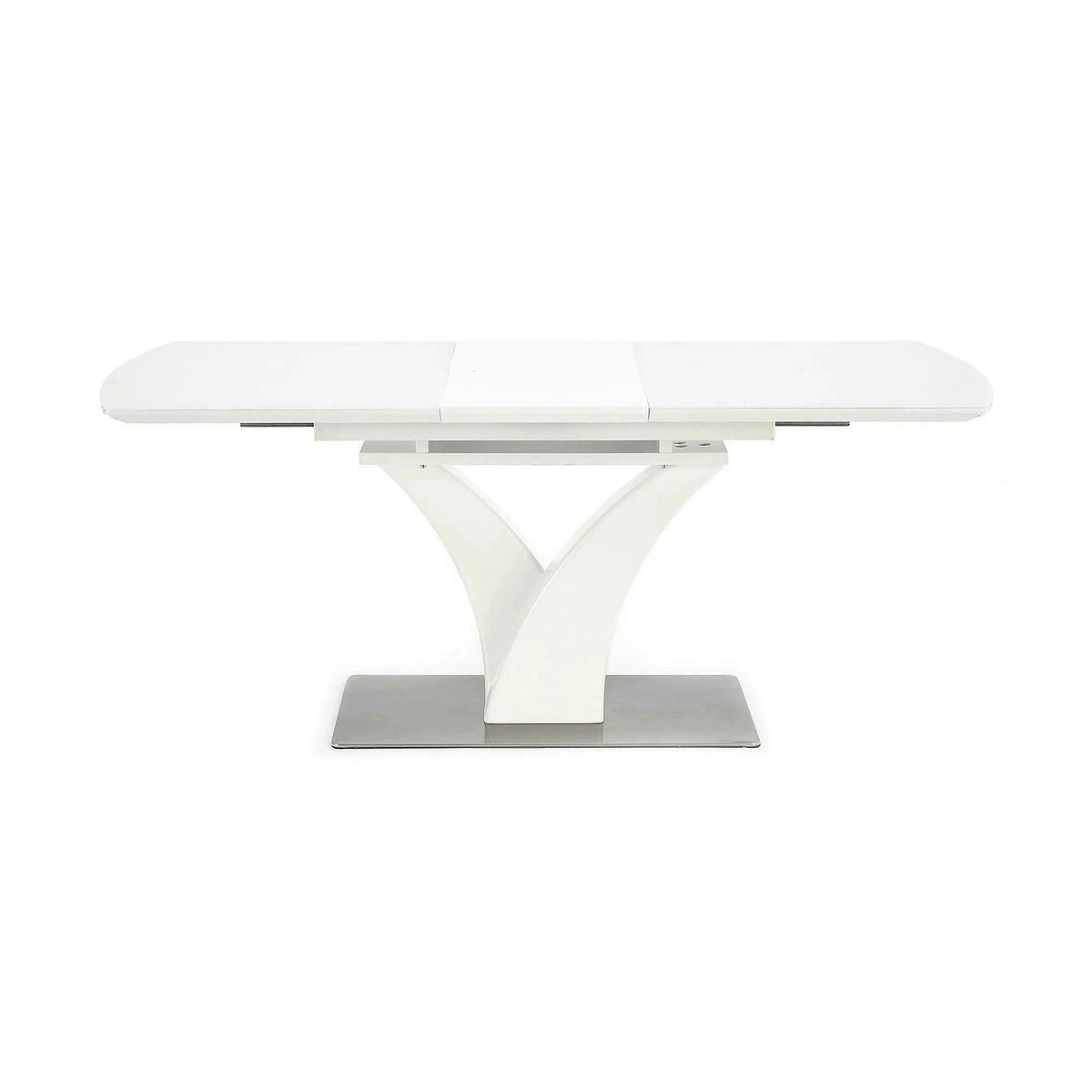 Masa extensibila 80 cm PALERMO, alb, sticla/otel
