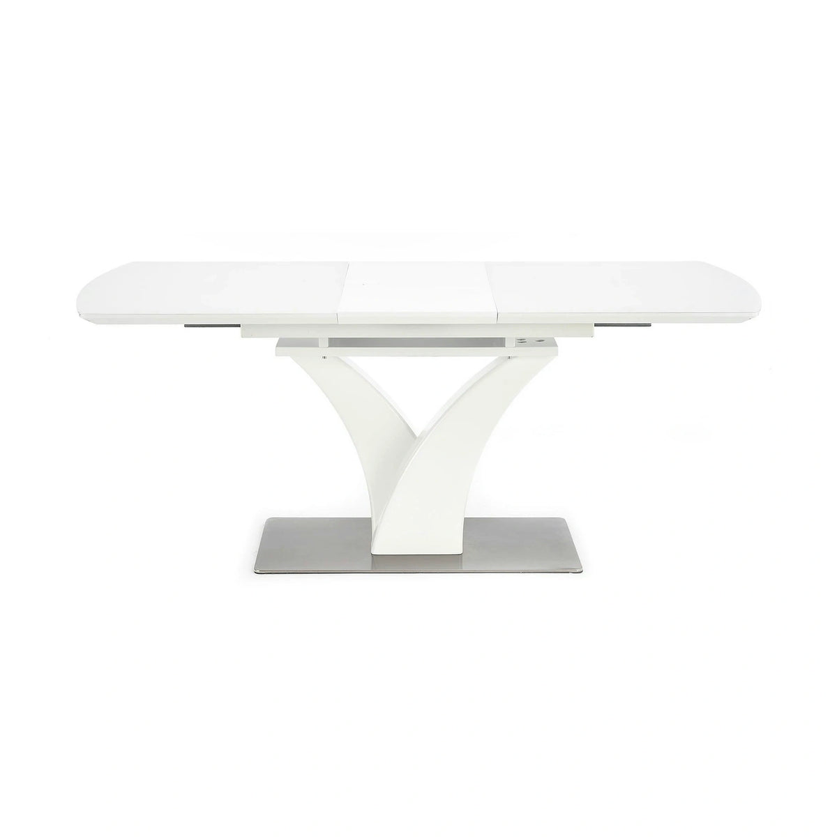 Masa extensibila 80 cm PALERMO, alb, sticla/otel