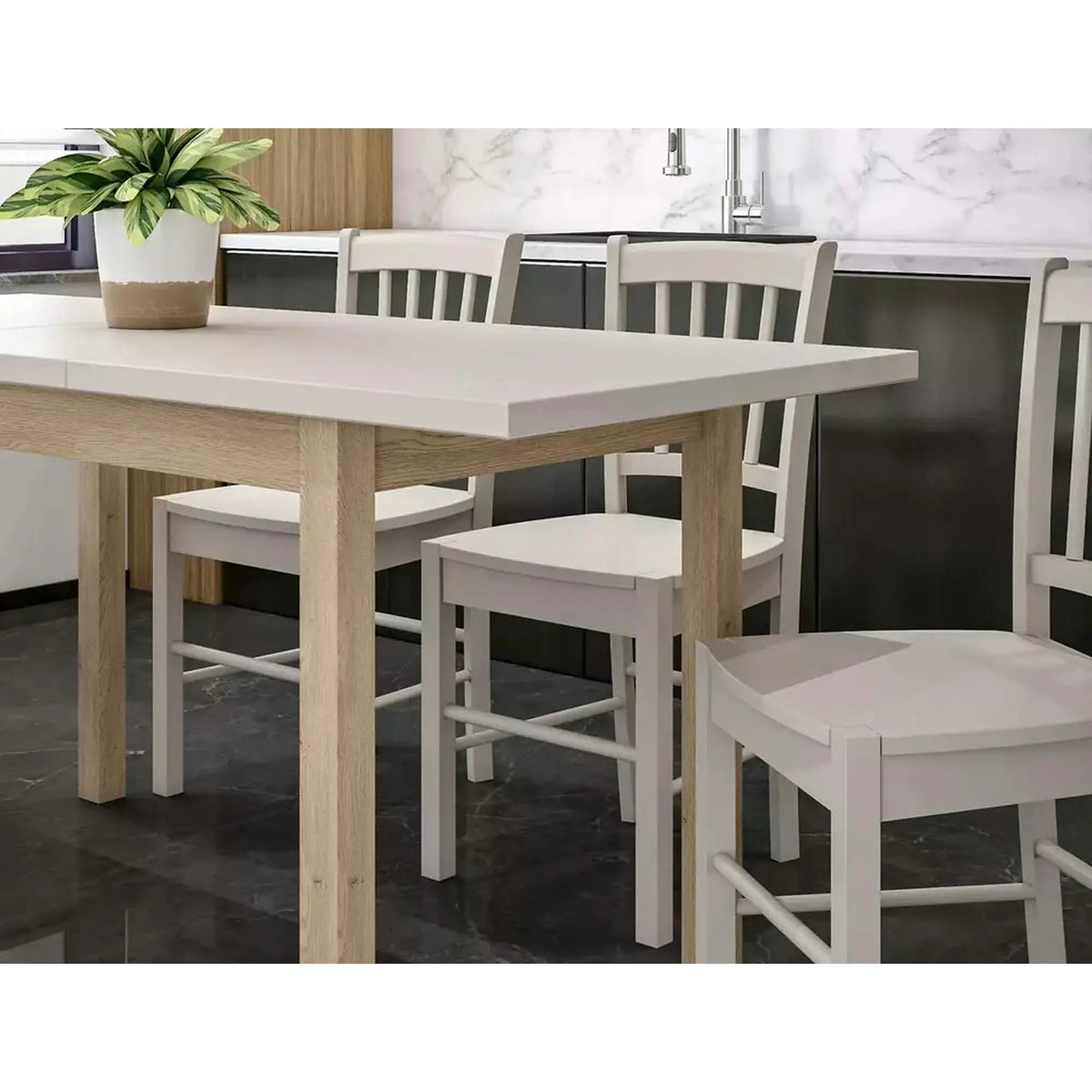 Masa extensibila ADAM, casmir/stejar, PAL laminat, 100/140x60x75 cm