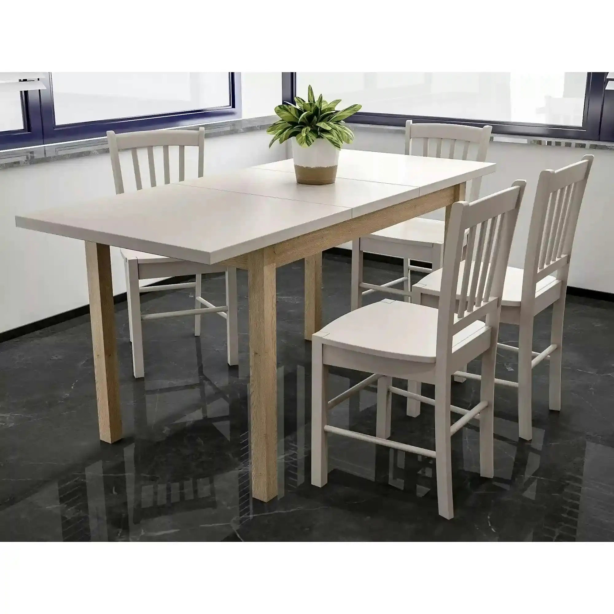 Masa extensibila ADAM, casmir/stejar, PAL laminat, 90/125x65x75 cm