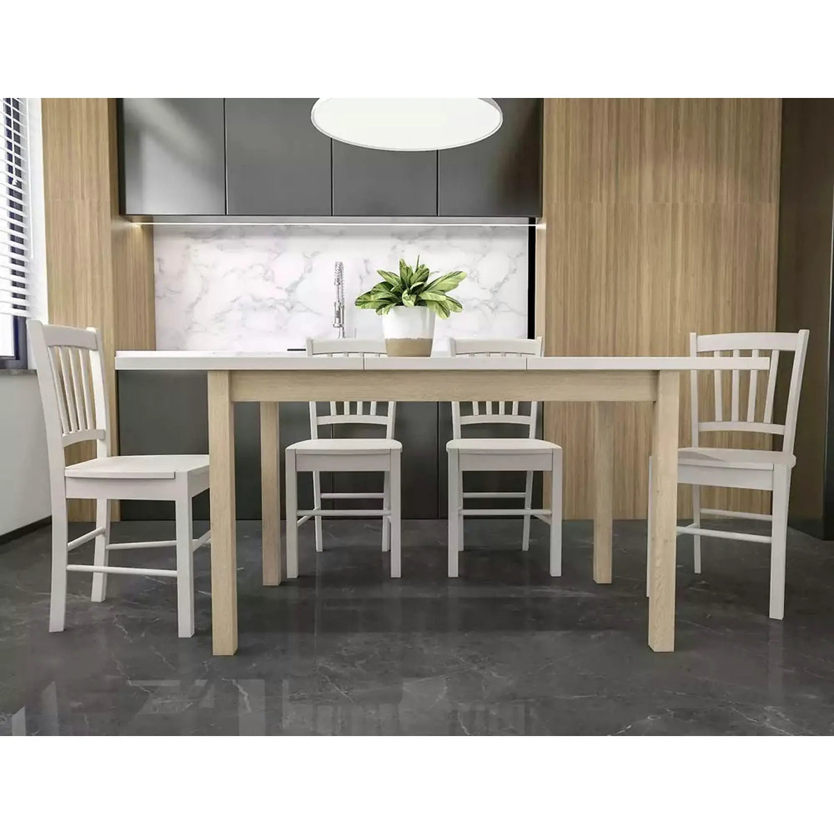 Masa extensibila ADAM, casmir/stejar, PAL laminat, 90/125x65x75 cm