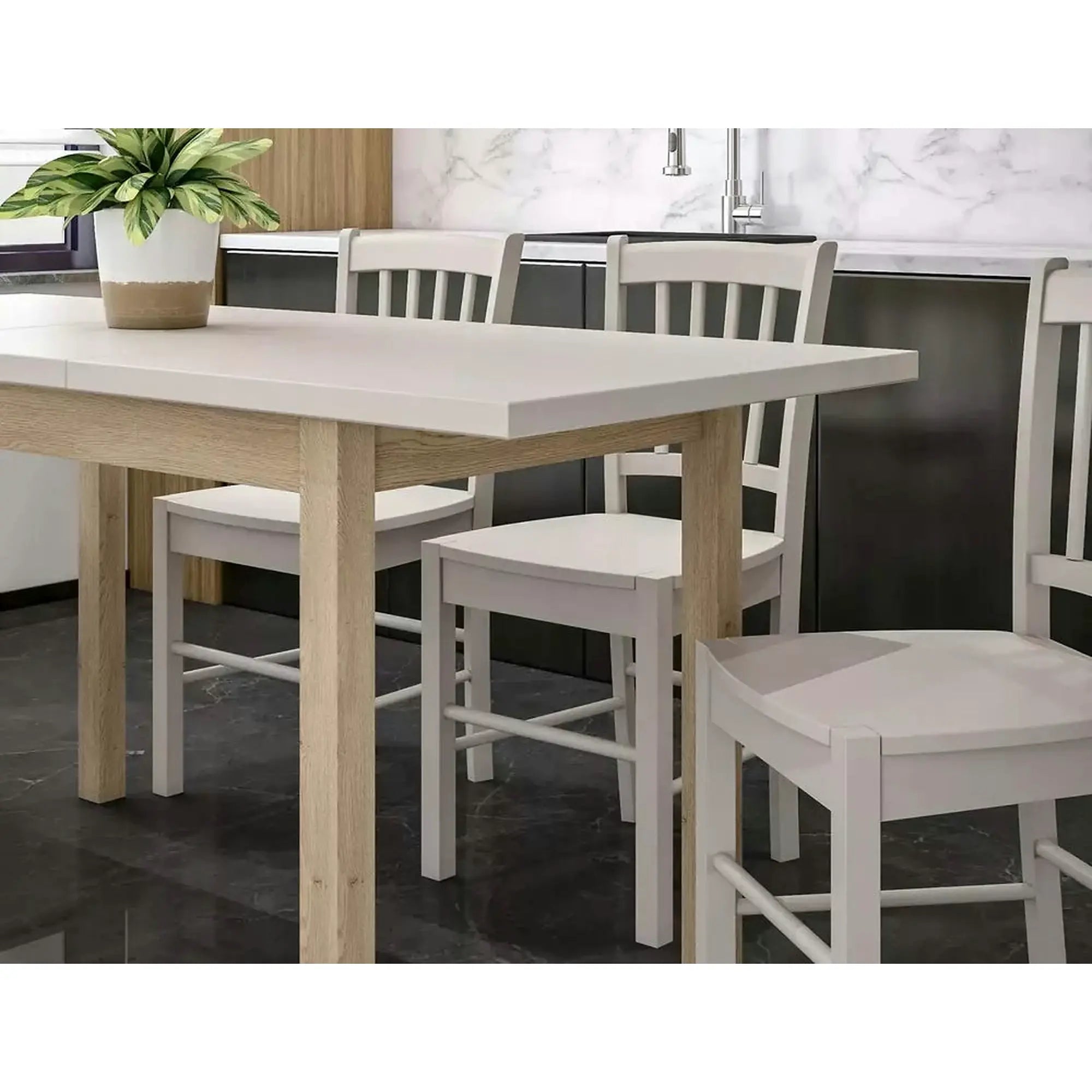Masa extensibila ADAM, casmir/stejar, PAL laminat, 90/125x65x75 cm