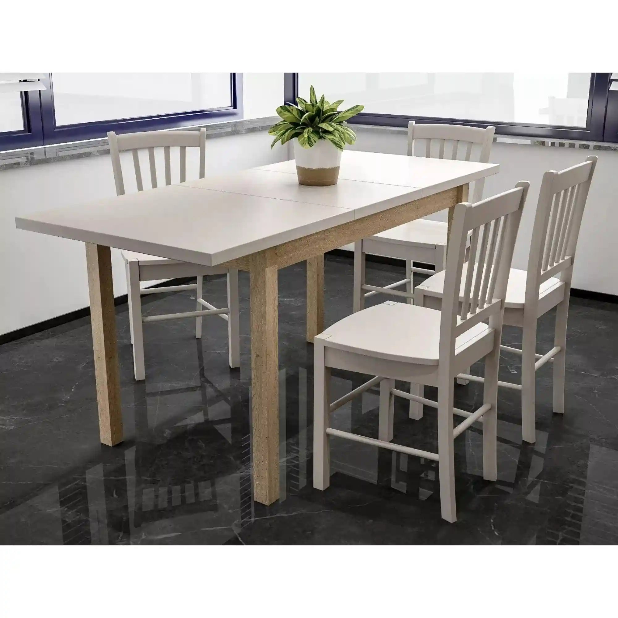 Masa extensibila ADAM, casmir/stejar, PAL laminat, 90/125x65x75 cm