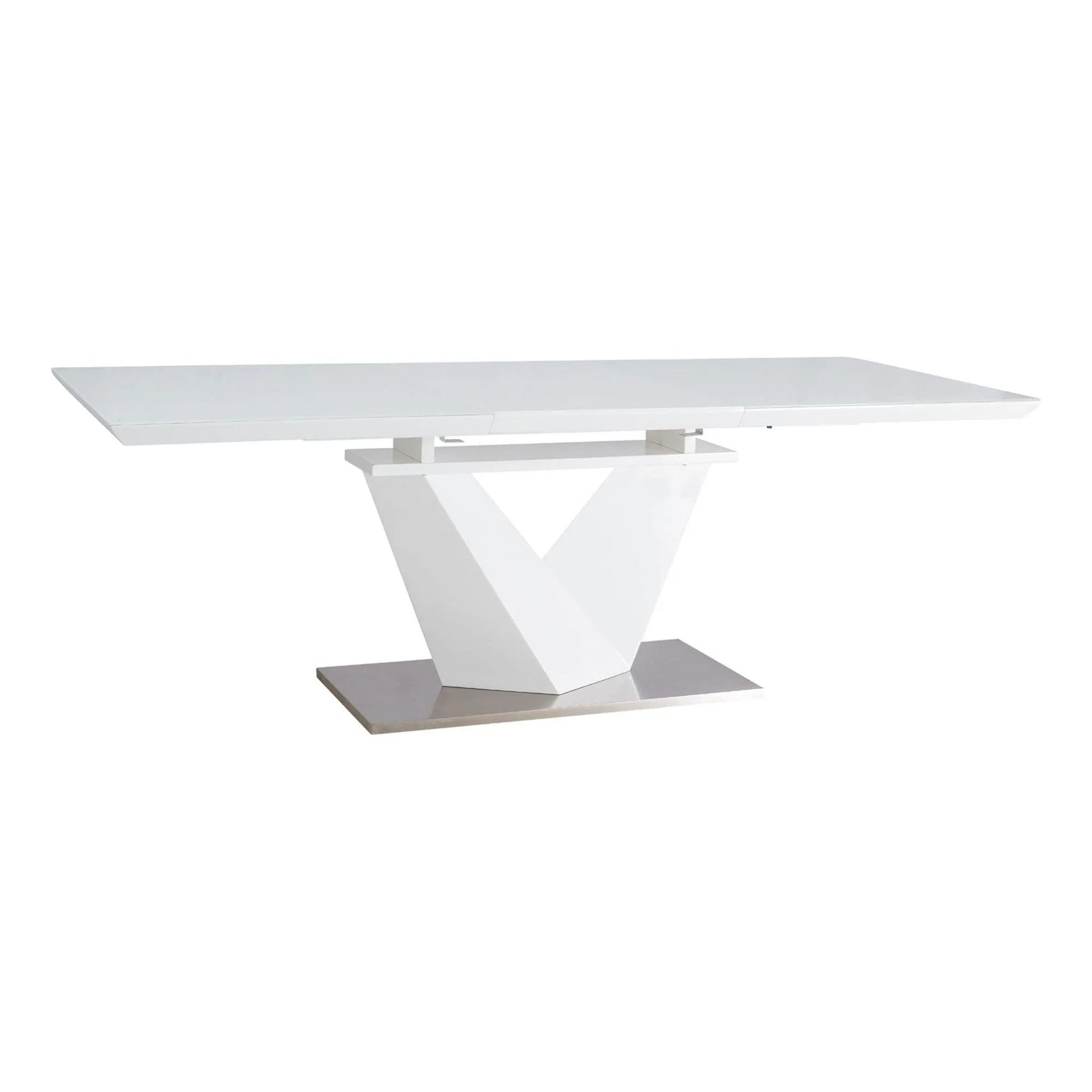 Masa extensibila Alaras III, alb/crom, 160/220x90x75 cm