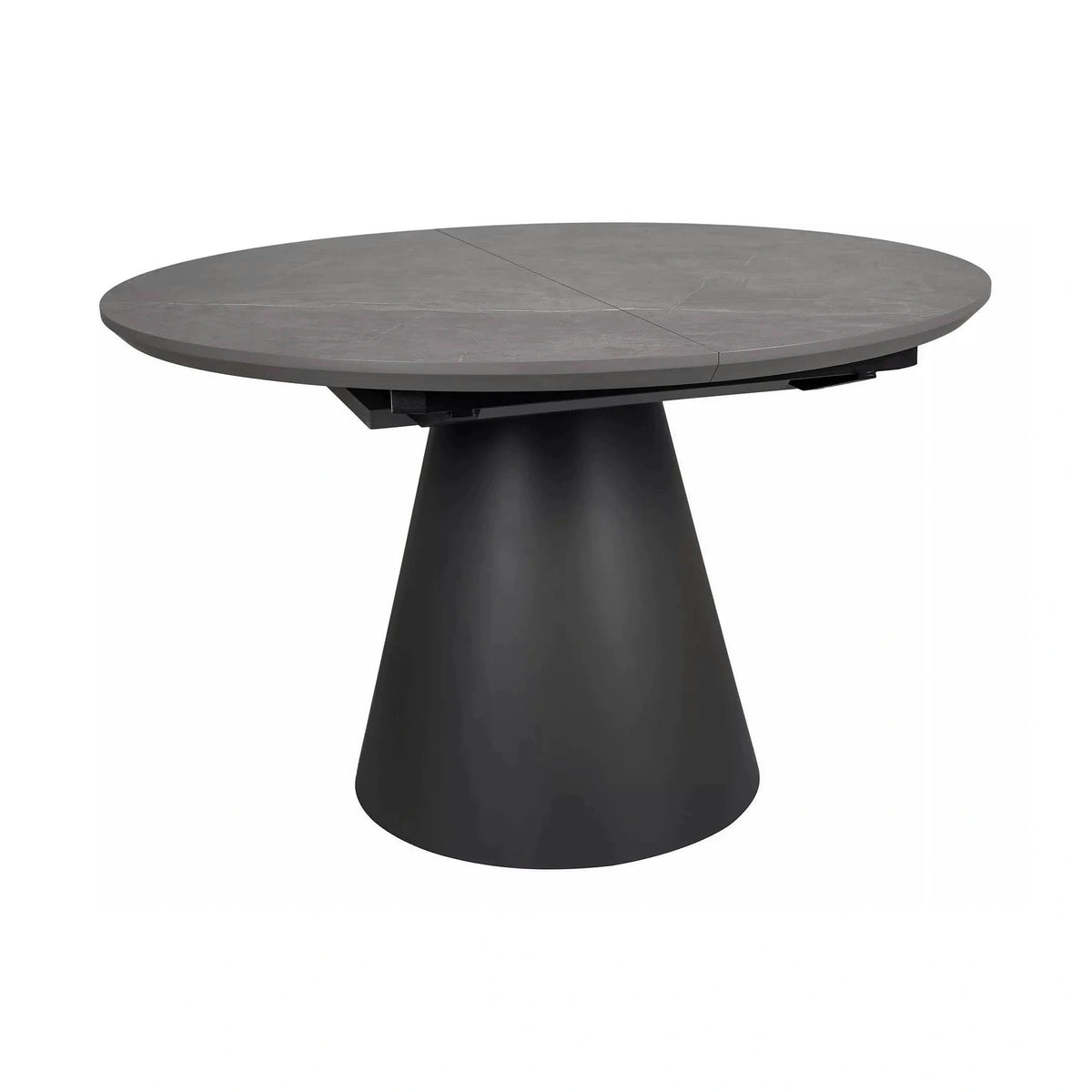 Masa extensibila ANGEL II, gri cu efect de marmura/negru, 120/160x120x75 cm