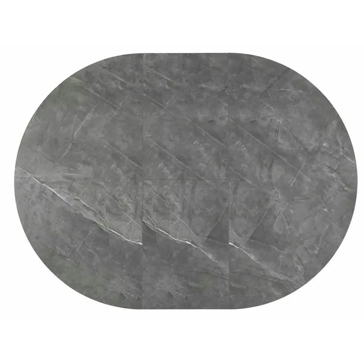 Masa extensibila ANGEL II, gri cu efect de marmura/negru, 120/160x120x75 cm
