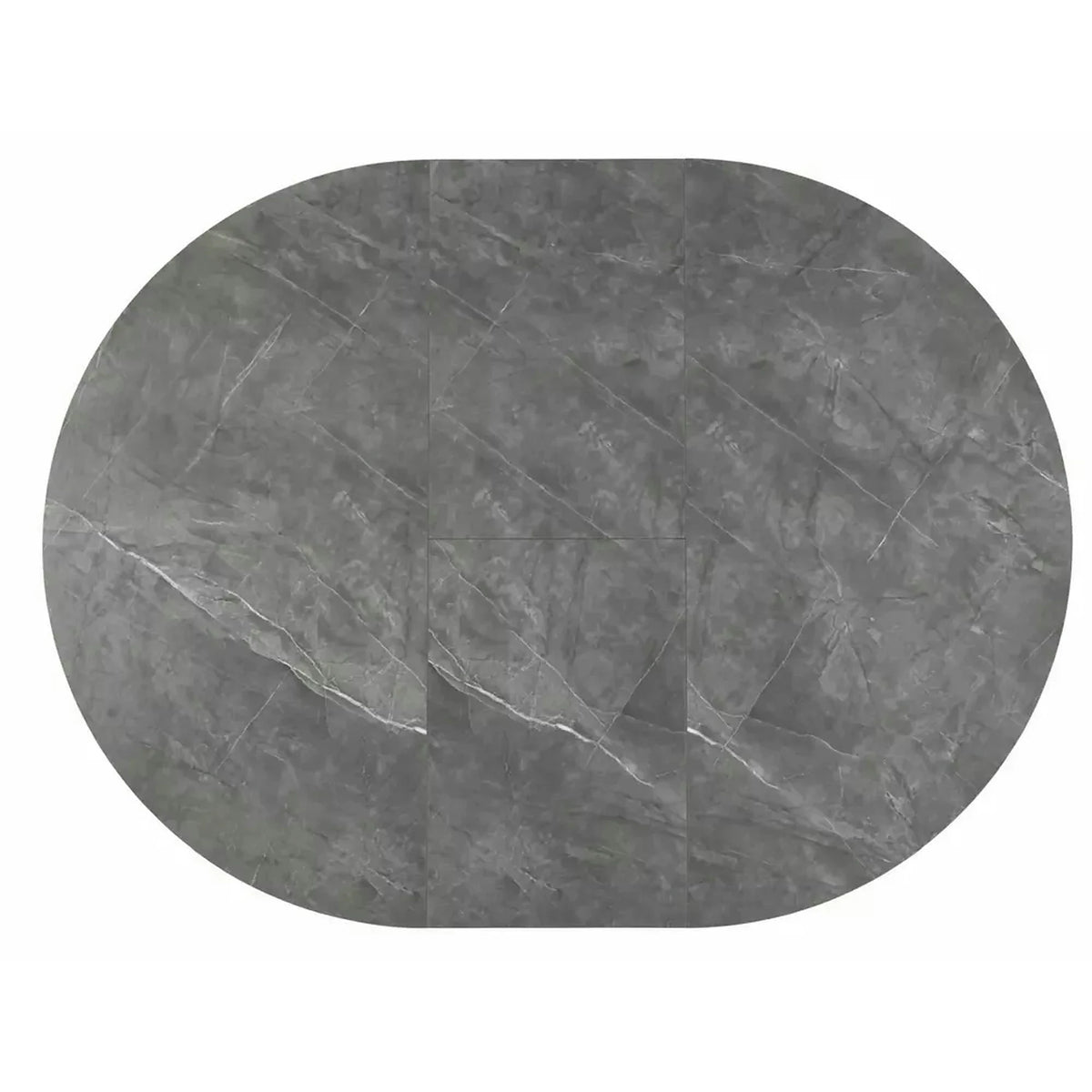 Masa extensibila ANGEL II, gri cu efect de marmura/negru, 120/160x120x75 cm