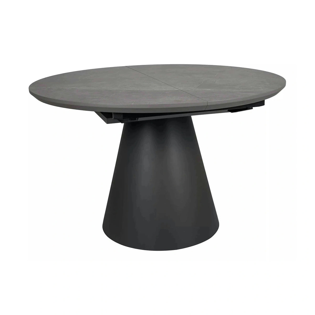 Masa extensibila ANGEL II, gri cu efect de marmura/negru, 120/160x120x75 cm