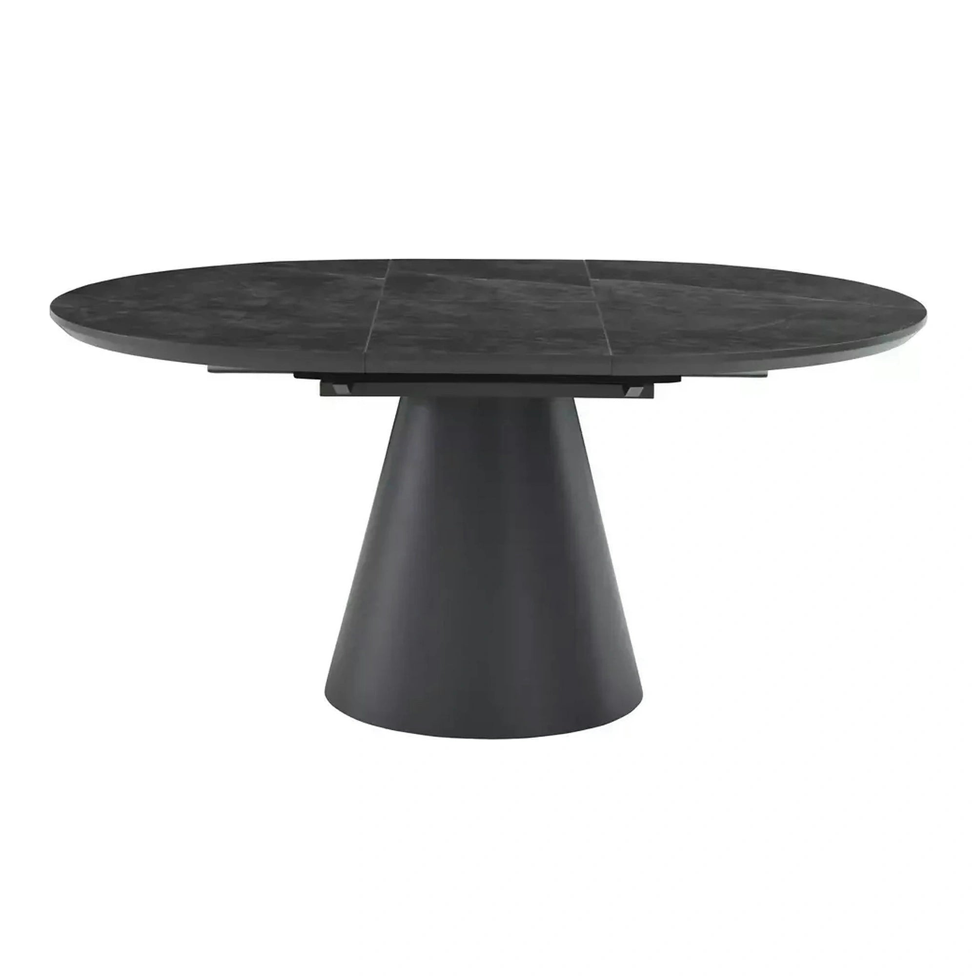 Masa extensibila ANGEL II, gri cu efect de marmura/negru, 120/160x120x75 cm
