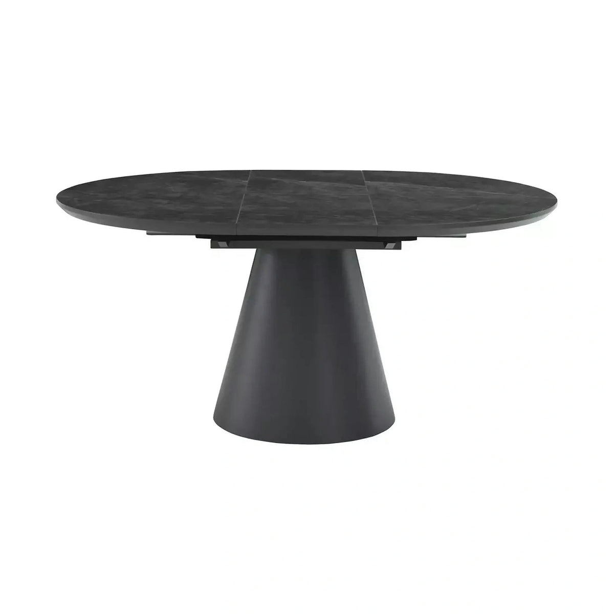 Masa extensibila ANGEL II, gri cu efect de marmura/negru, 120/160x120x75 cm
