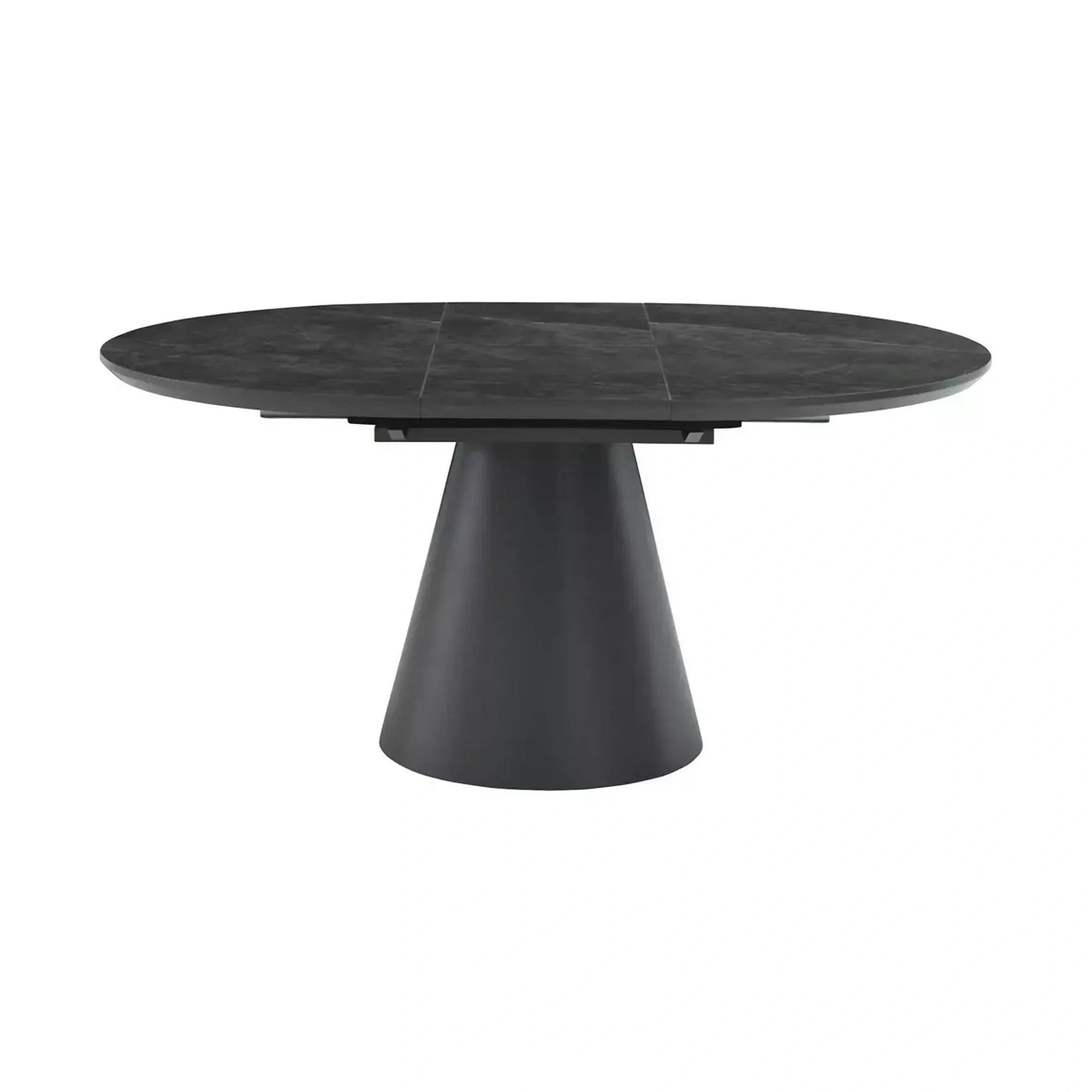 Masa extensibila ANGEL II, gri cu efect de marmura/negru, 120/160x120x75 cm