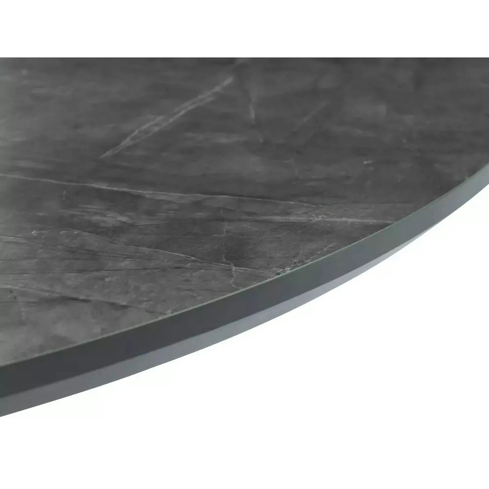 Masa extensibila ANGEL II, gri cu efect de marmura/negru, 120/160x120x75 cm