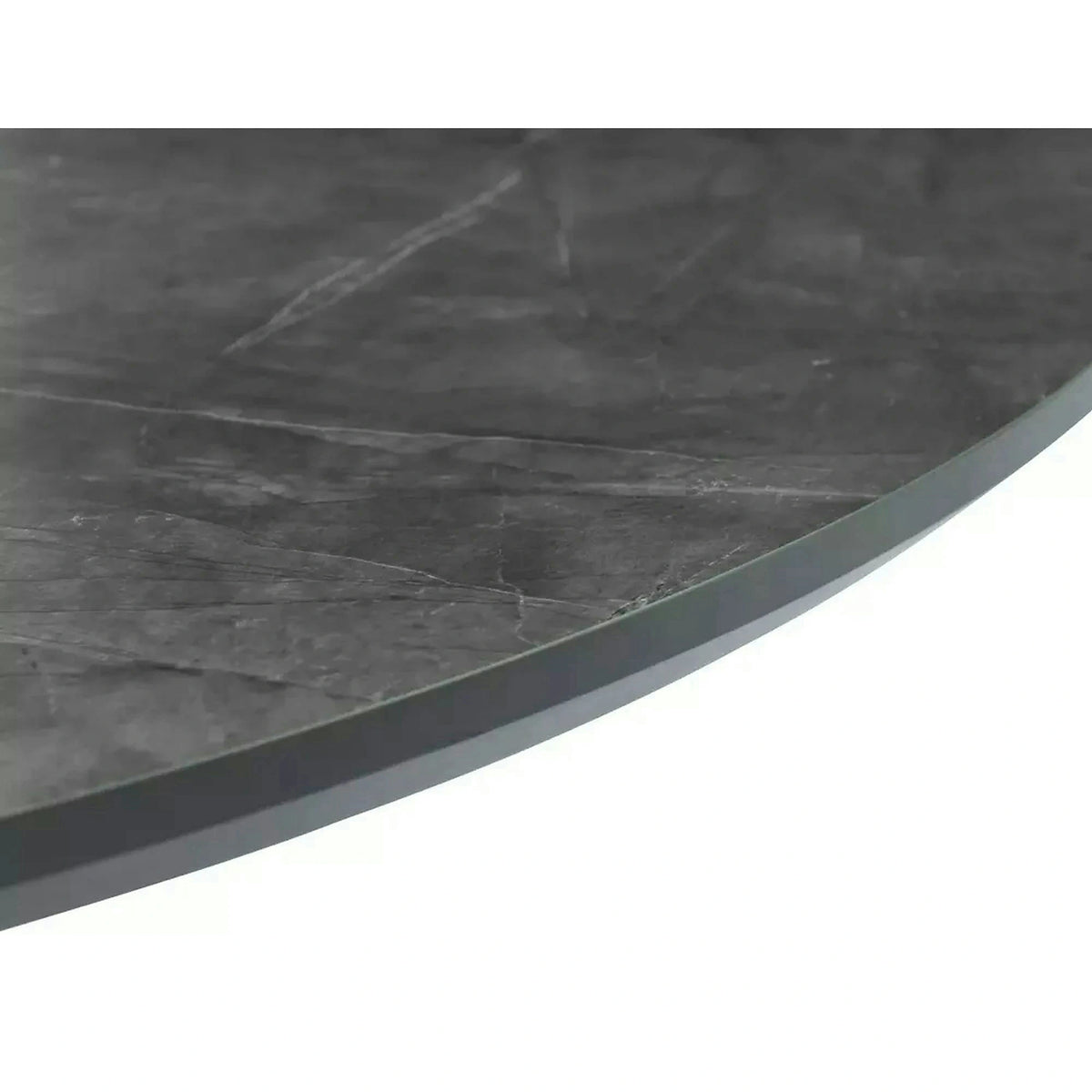 Masa extensibila ANGEL II, gri cu efect de marmura/negru, 120/160x120x75 cm