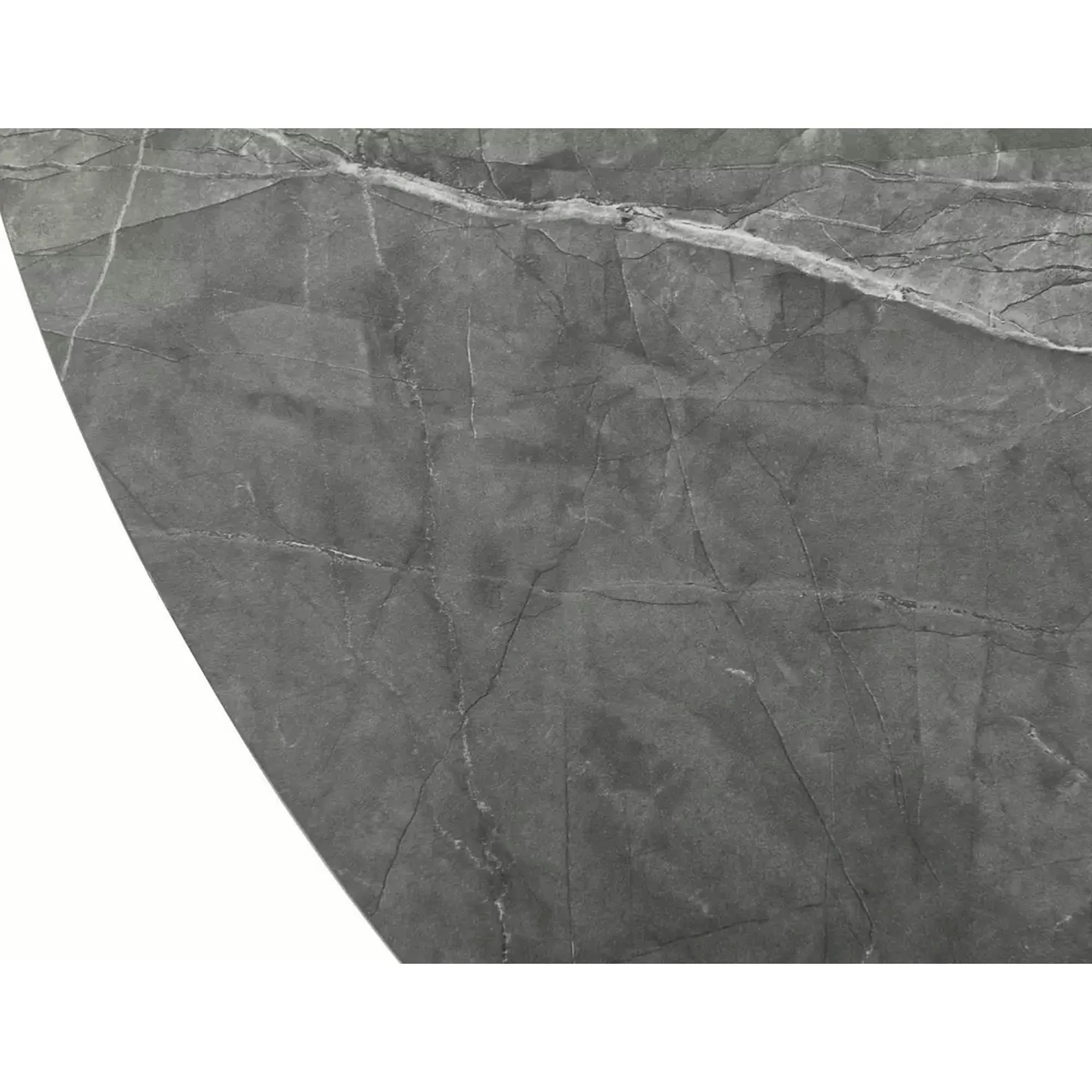Masa extensibila ANGEL II, gri cu efect de marmura/negru, 120/160x120x75 cm