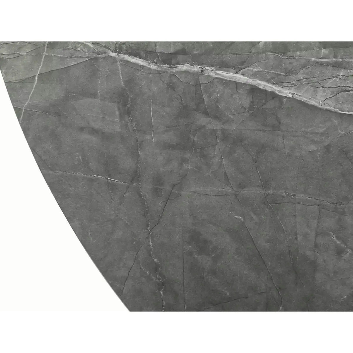 Masa extensibila ANGEL II, gri cu efect de marmura/negru, 120/160x120x75 cm