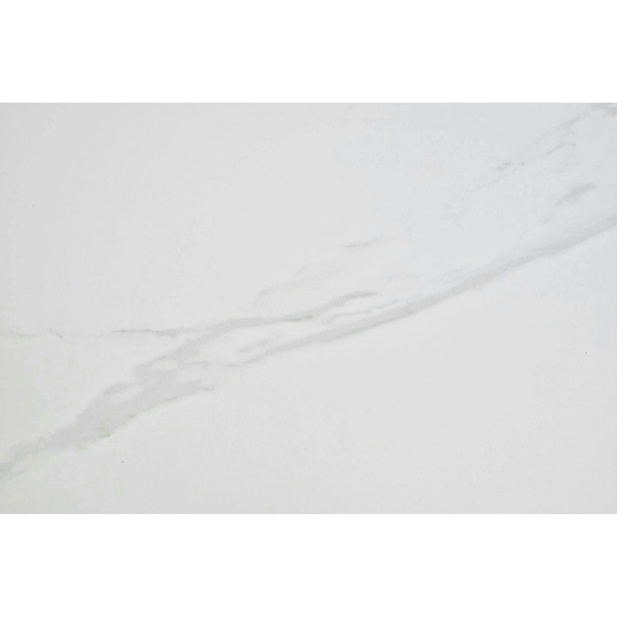 Masa extensibila ARES, alb cu efect de marmura/negru, ceramica/metal, 120/150x85x76 cm