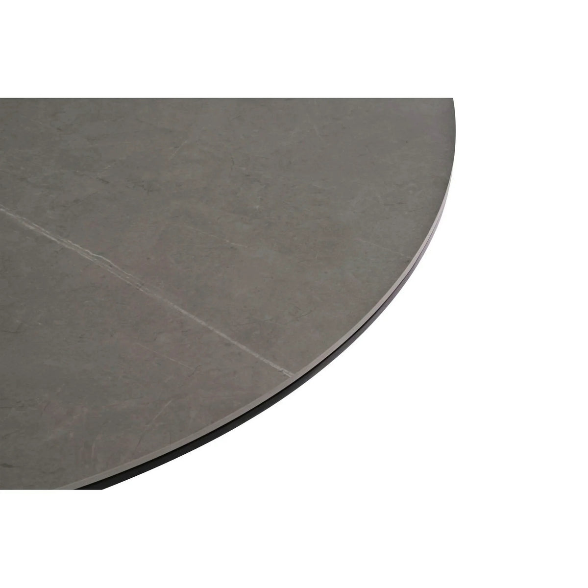 Masa extensibila ARES, gri cu efect de marmura/negru, ceramica/metal, 120/150x85x76 cm