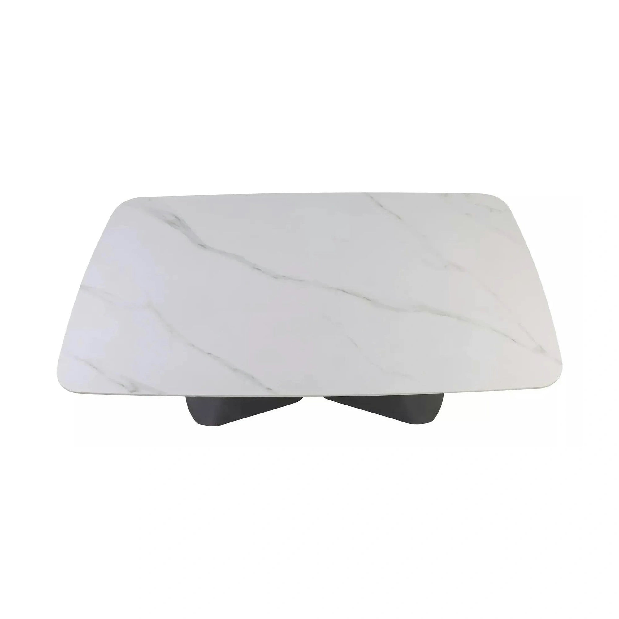 Masa extensibila ARMANDO, alb cu efect de marmura, ceramica/metal, 160/240x90x76 cm