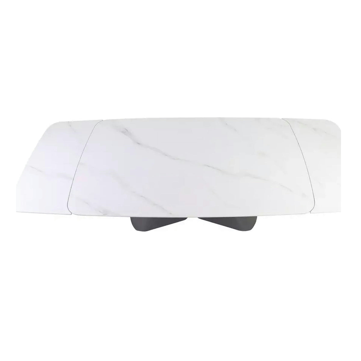 Masa extensibila ARMANDO, alb cu efect de marmura, ceramica/metal, 160/240x90x76 cm
