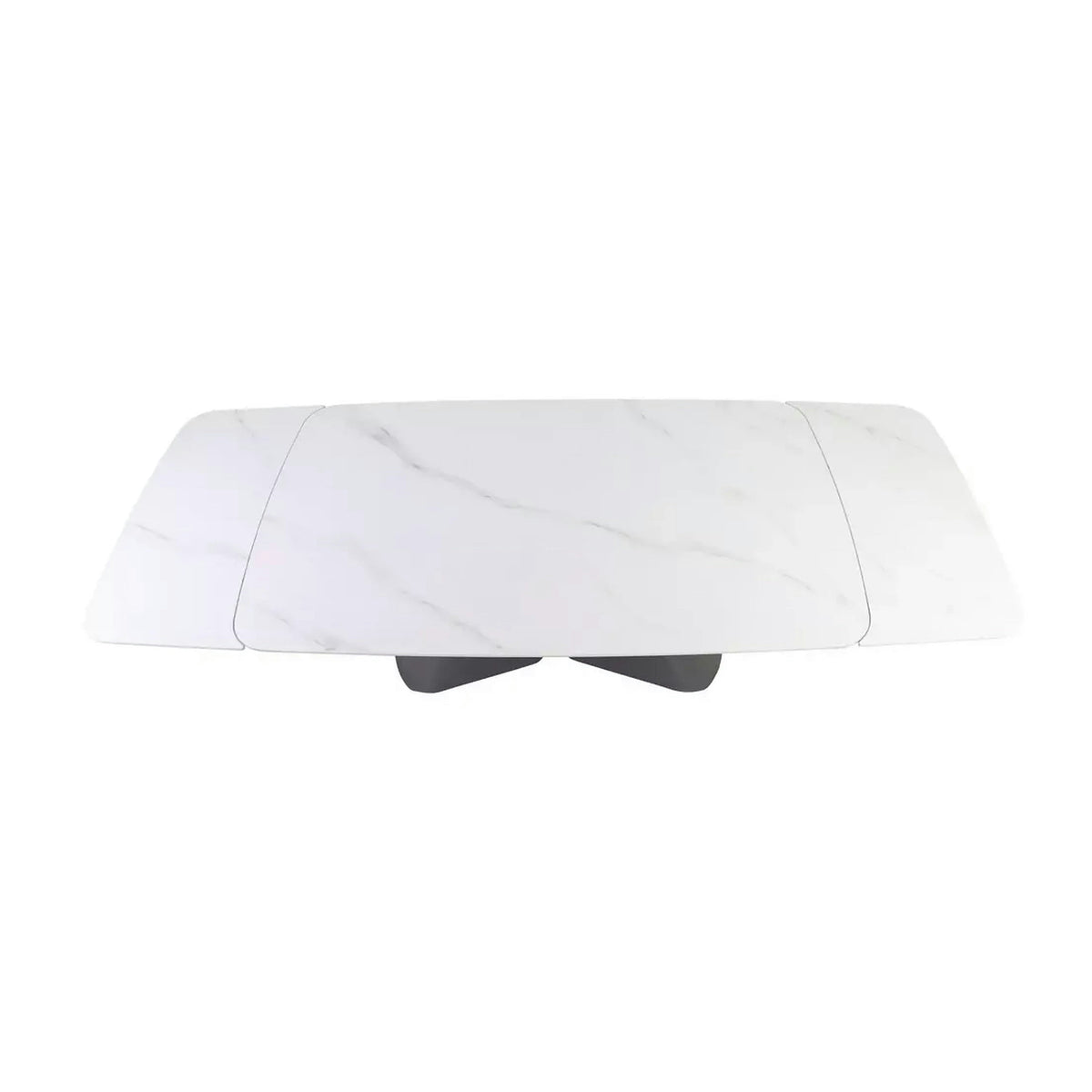 Masa extensibila ARMANDO, alb cu efect de marmura, ceramica/metal, 160/240x90x76 cm