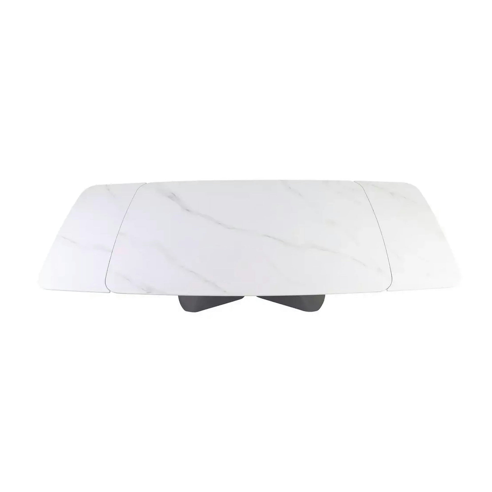 Masa extensibila ARMANDO, alb cu efect de marmura, ceramica/metal, 160/240x90x76 cm