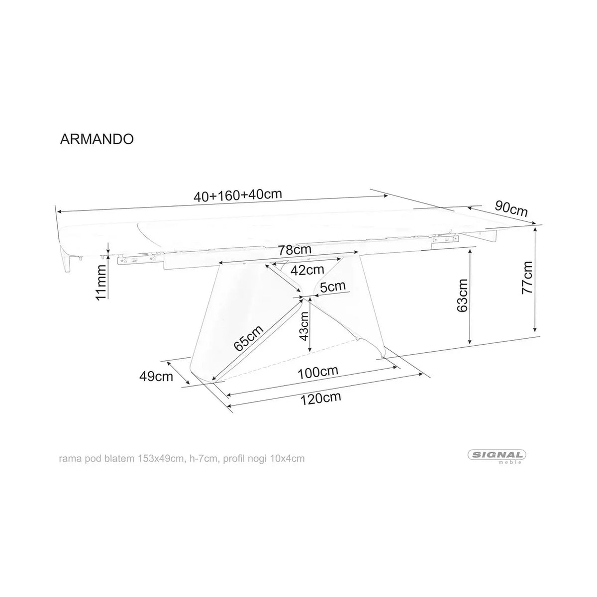 Masa extensibila ARMANDO, alb cu efect de marmura, ceramica/metal, 160/240x90x76 cm