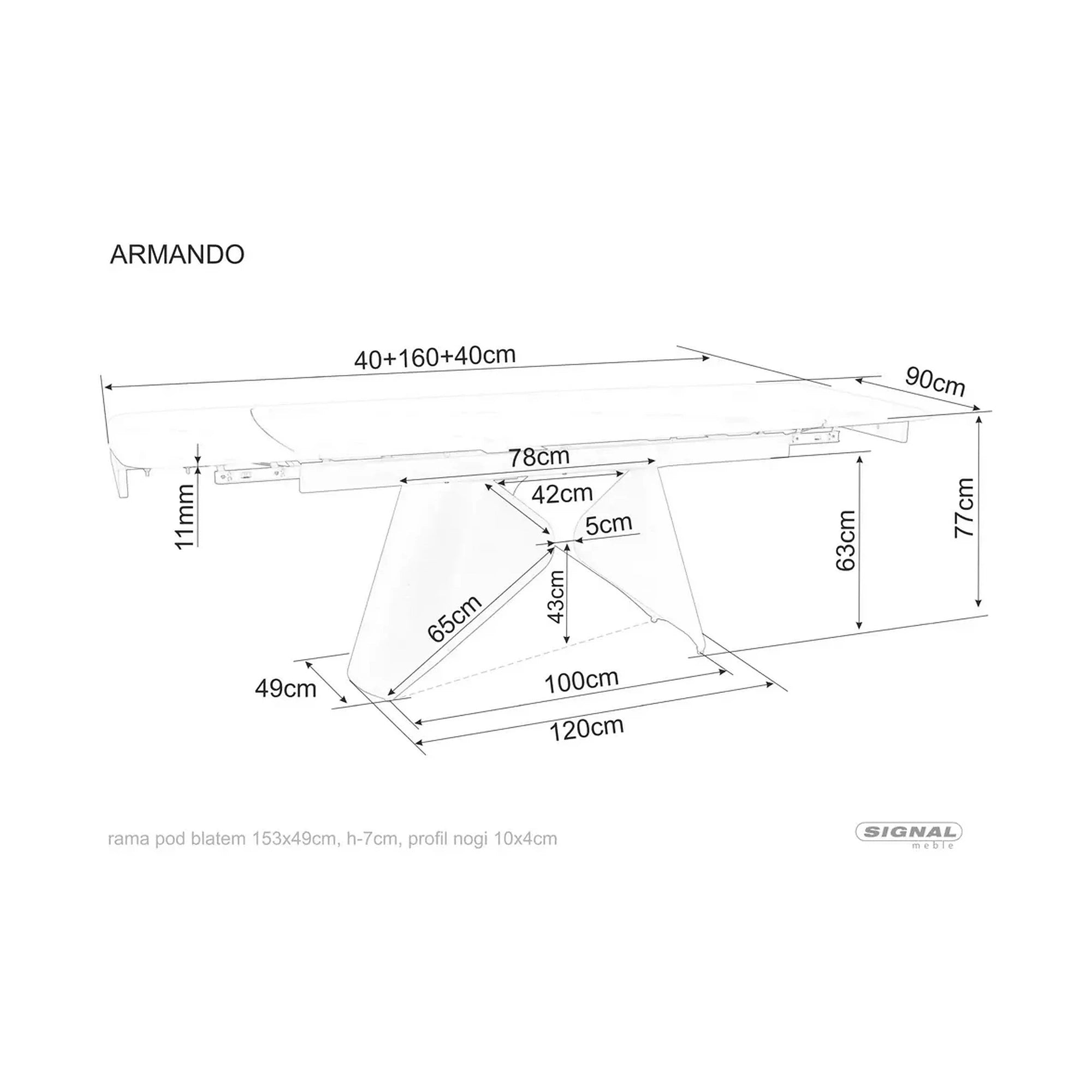 Masa extensibila ARMANDO, alb cu efect de marmura, ceramica/metal, 160/240x90x76 cm