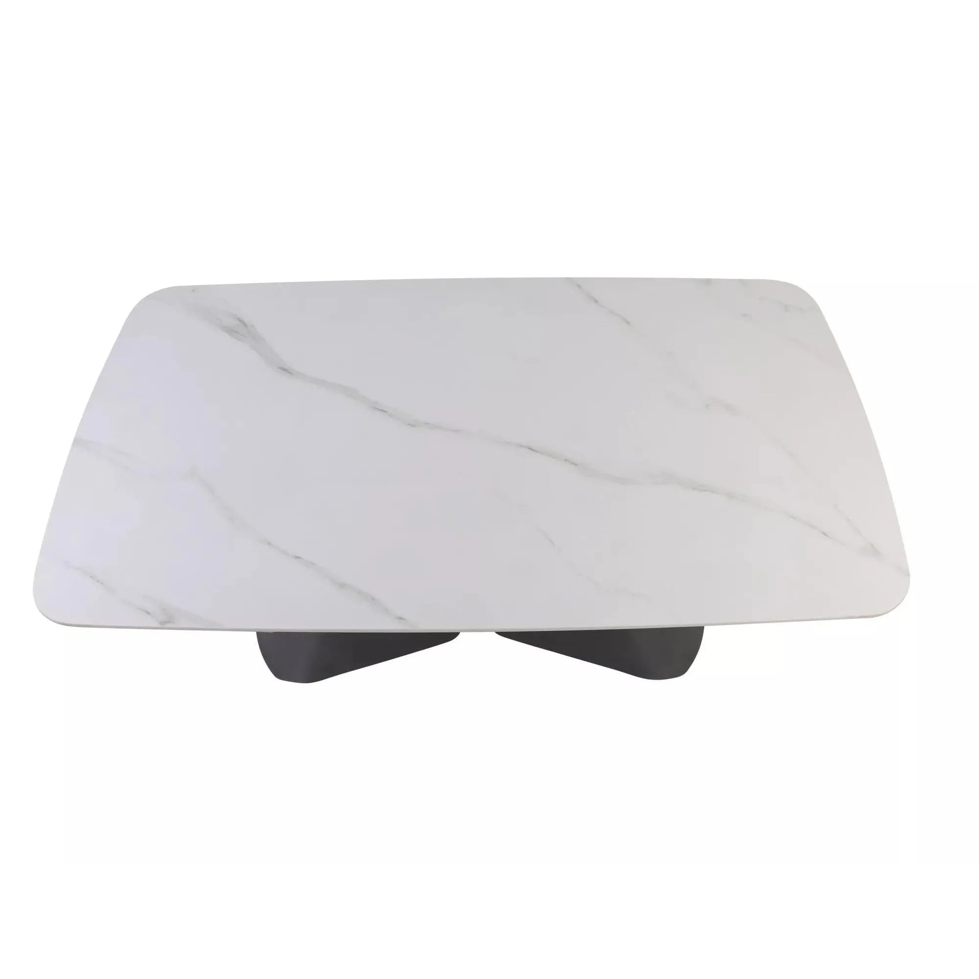 Masa extensibila ARMANDO, alb cu efect de marmura, ceramica/metal, 160/240x90x76 cm