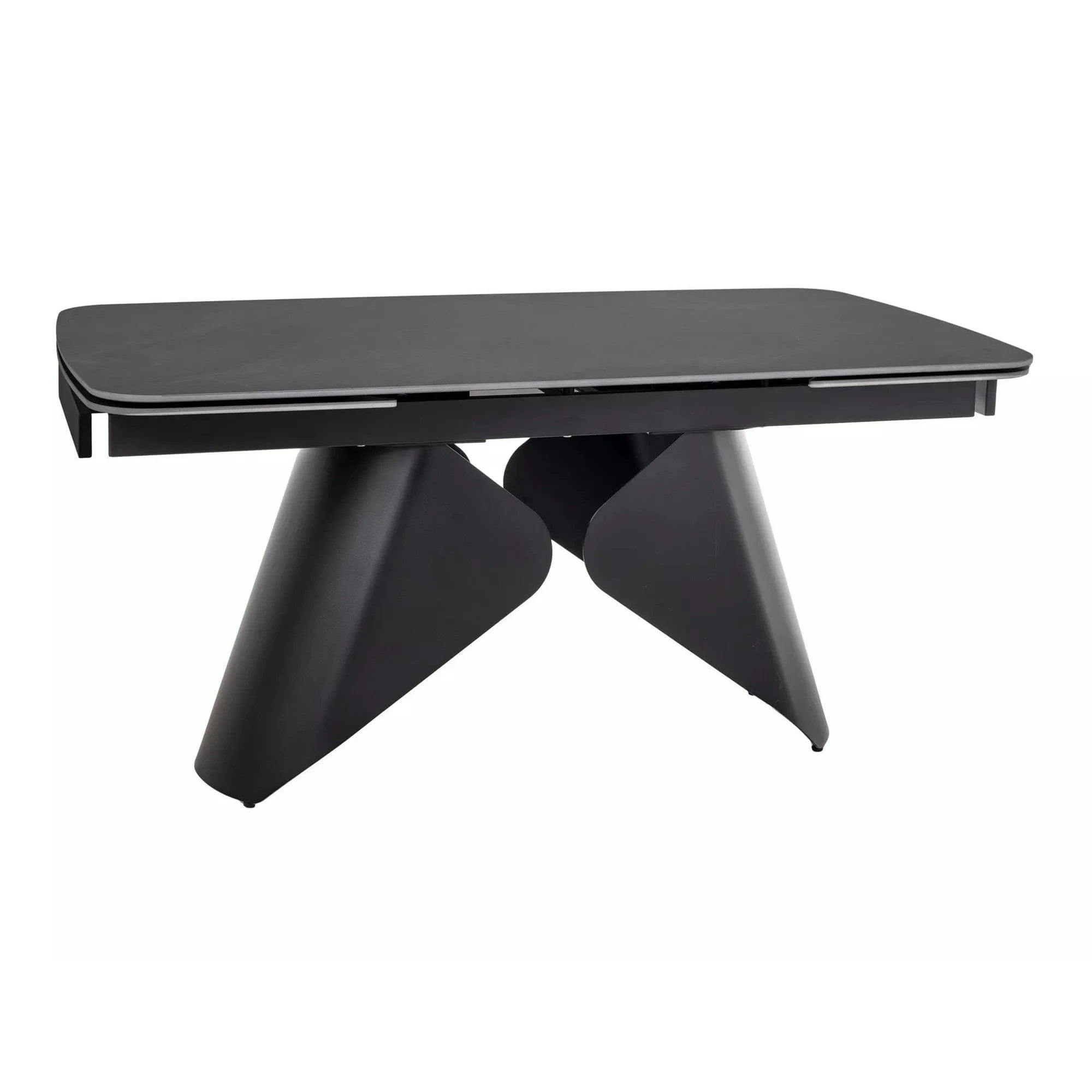 Masa extensibila ARMANDO, negru cu efect de marmura, ceramica/metal, 160/240x90x76 cm