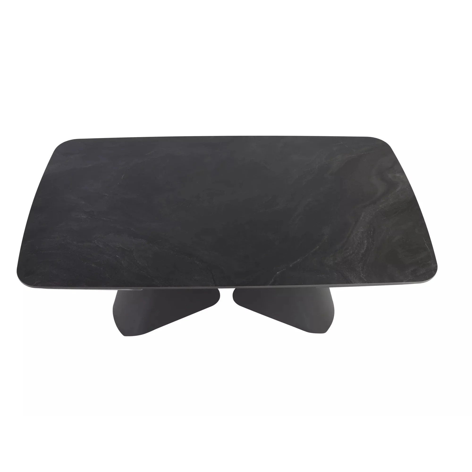 Masa extensibila ARMANDO, negru cu efect de marmura, ceramica/metal, 160/240x90x76 cm