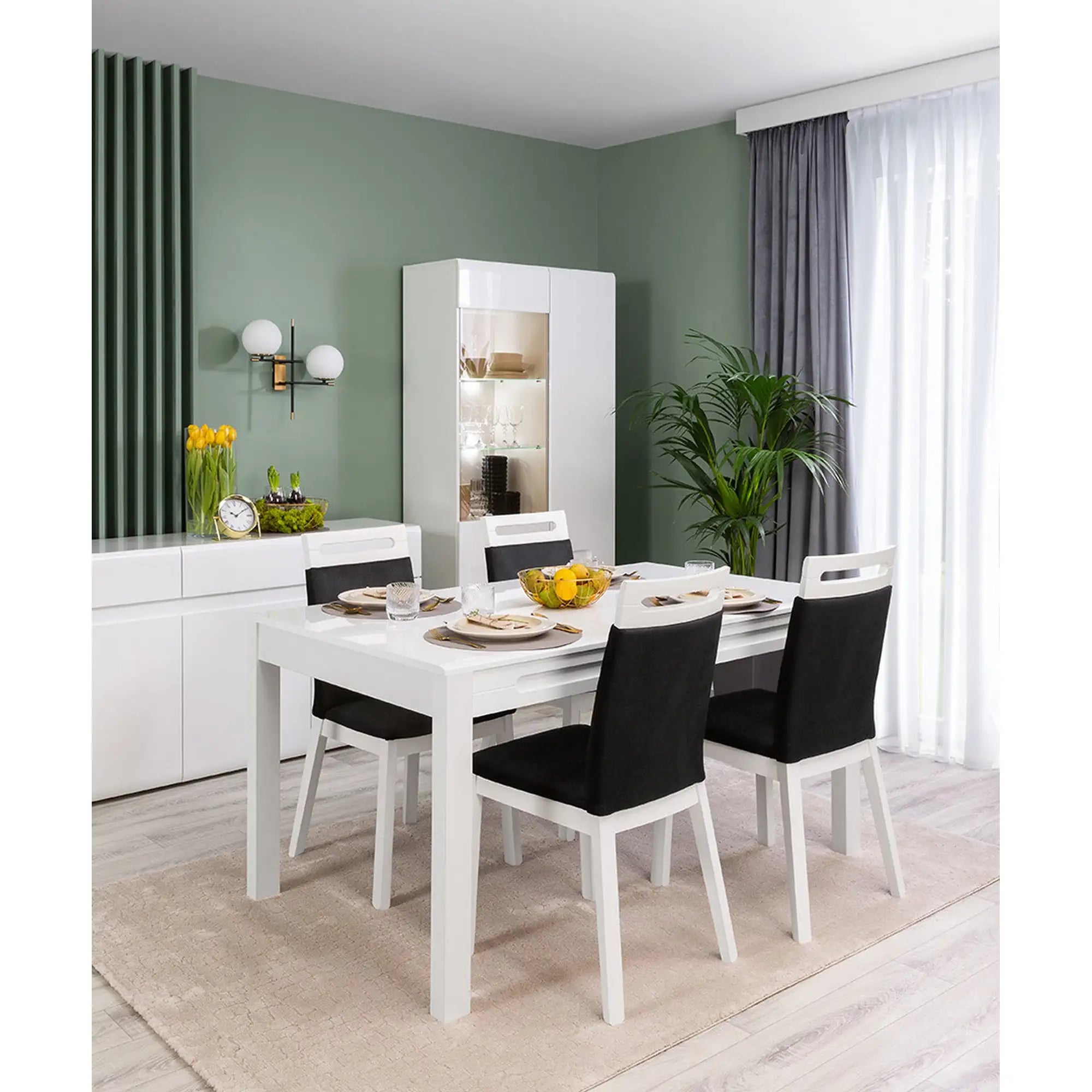 Masa extensibila AZTECA TRIO, alb, PAL, 150/200x90x76 cm