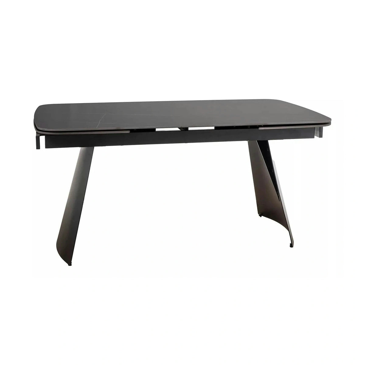 Masa extensibila BACARDI, negru mat cu efect de marmura, ceramica/metal, 160/240x90x76 cm
