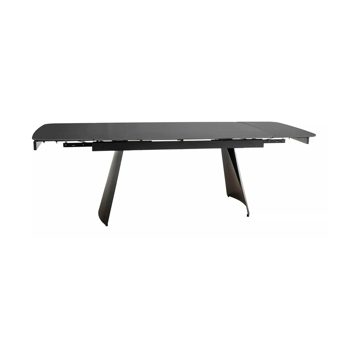 Masa extensibila BACARDI, negru mat cu efect de marmura, ceramica/metal, 160/240x90x76 cm