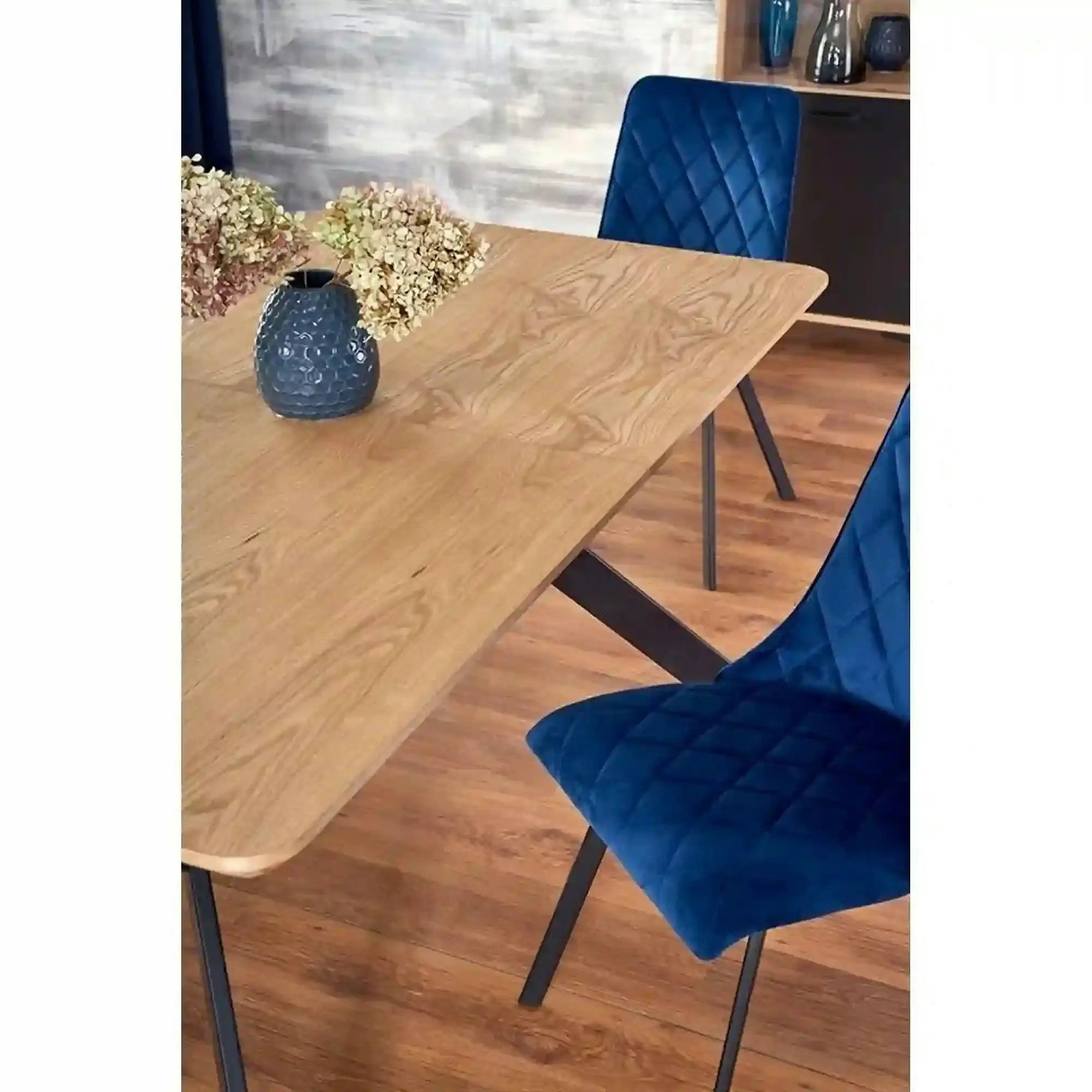 Masa extensibila BACARDI, stejar sonoma/negru, 160/220x90x76 cm