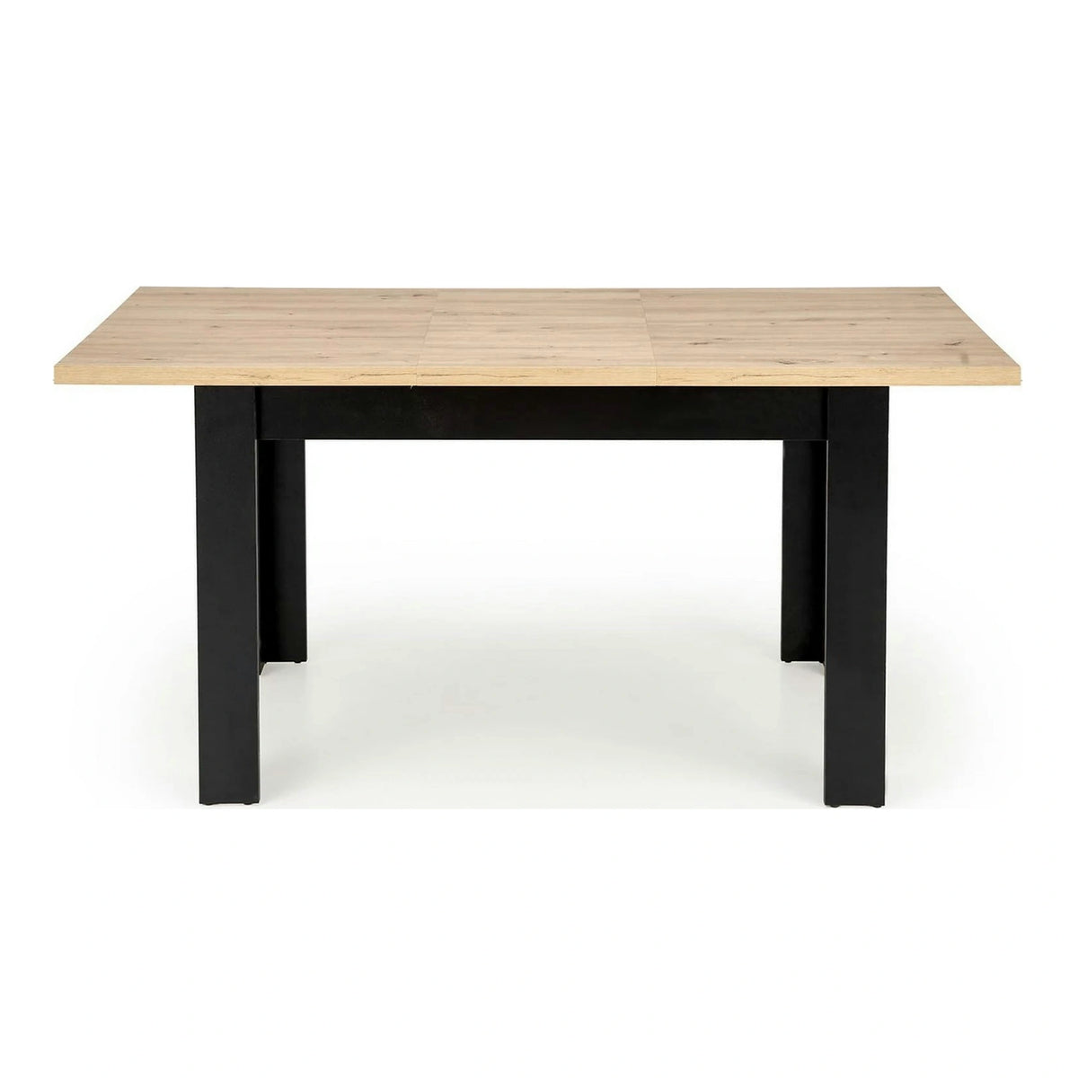 Masa extensibila BAGIO, stejar/negru, PAL laminat, 120/160x80x77 cm