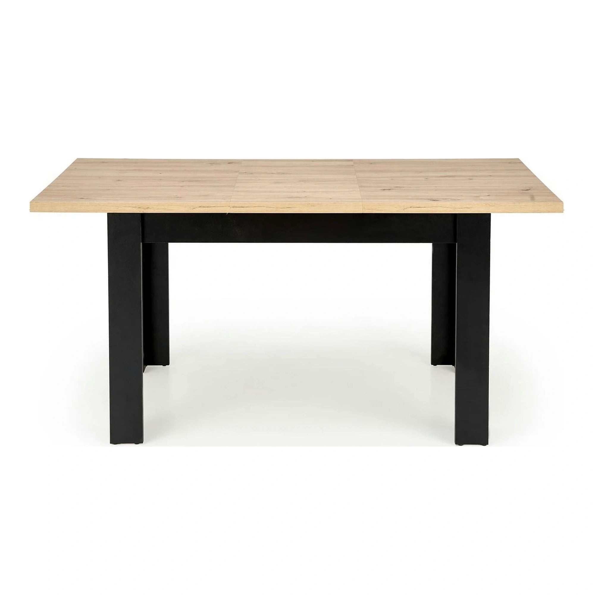 Masa extensibila BAGIO, stejar/negru, PAL laminat, 120/160x80x77 cm