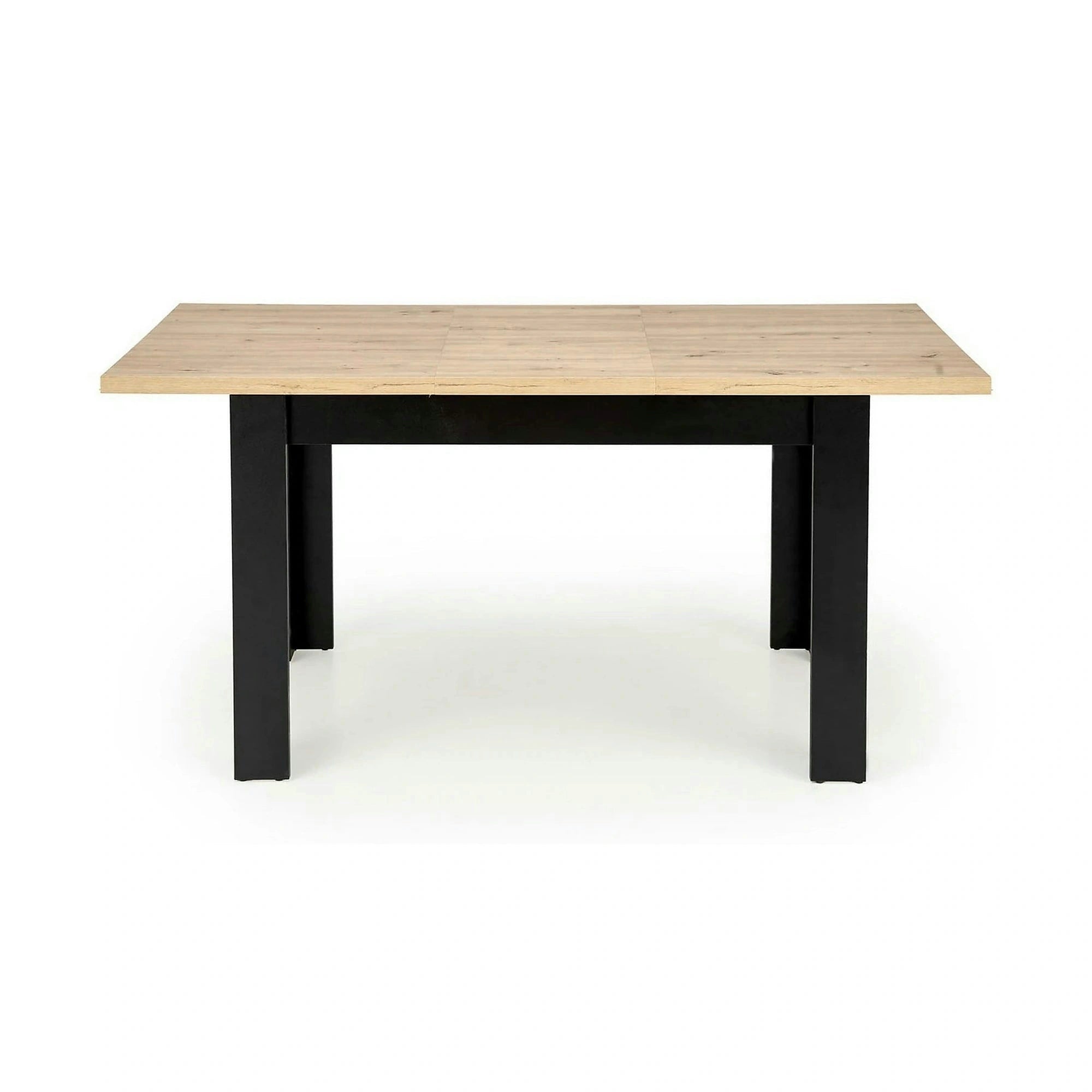 Masa extensibila BAGIO, stejar/negru, PAL laminat, 120/160x80x77 cm
