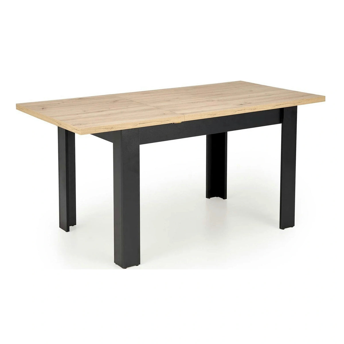 Masa extensibila BAGIO, stejar/negru, PAL laminat, 120/160x80x77 cm