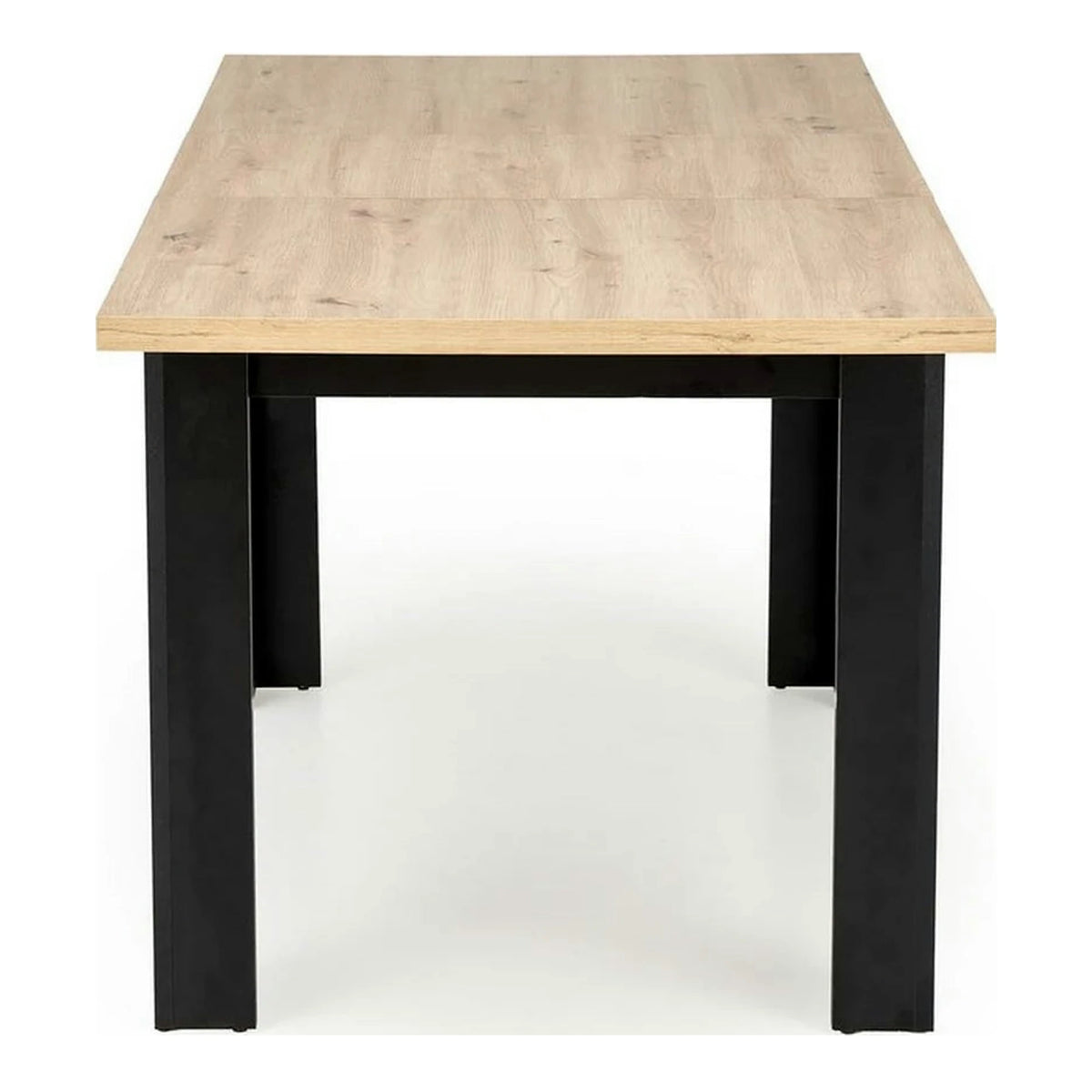 Masa extensibila BAGIO, stejar/negru, PAL laminat, 120/160x80x77 cm