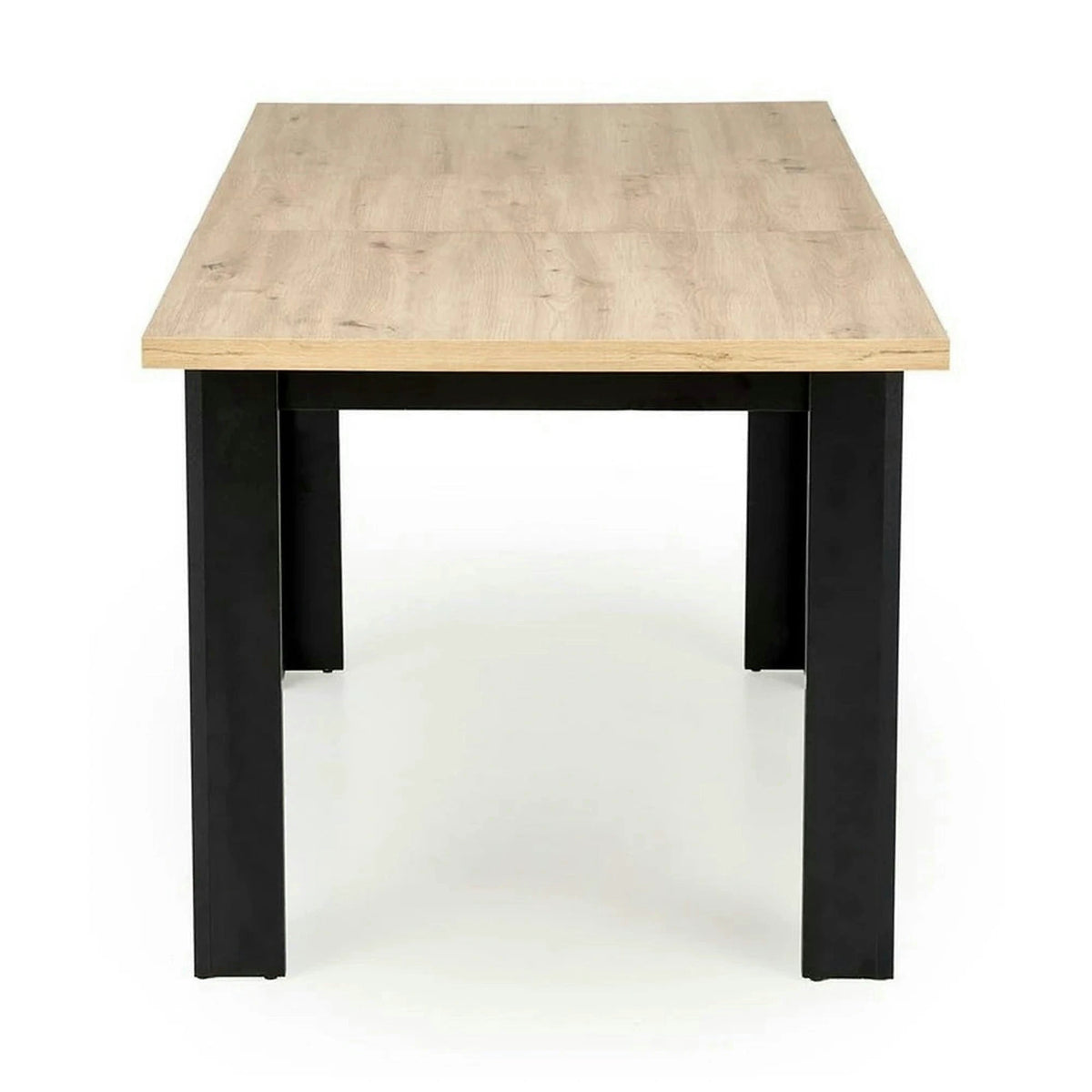 Masa extensibila BAGIO, stejar/negru, PAL laminat, 120/160x80x77 cm
