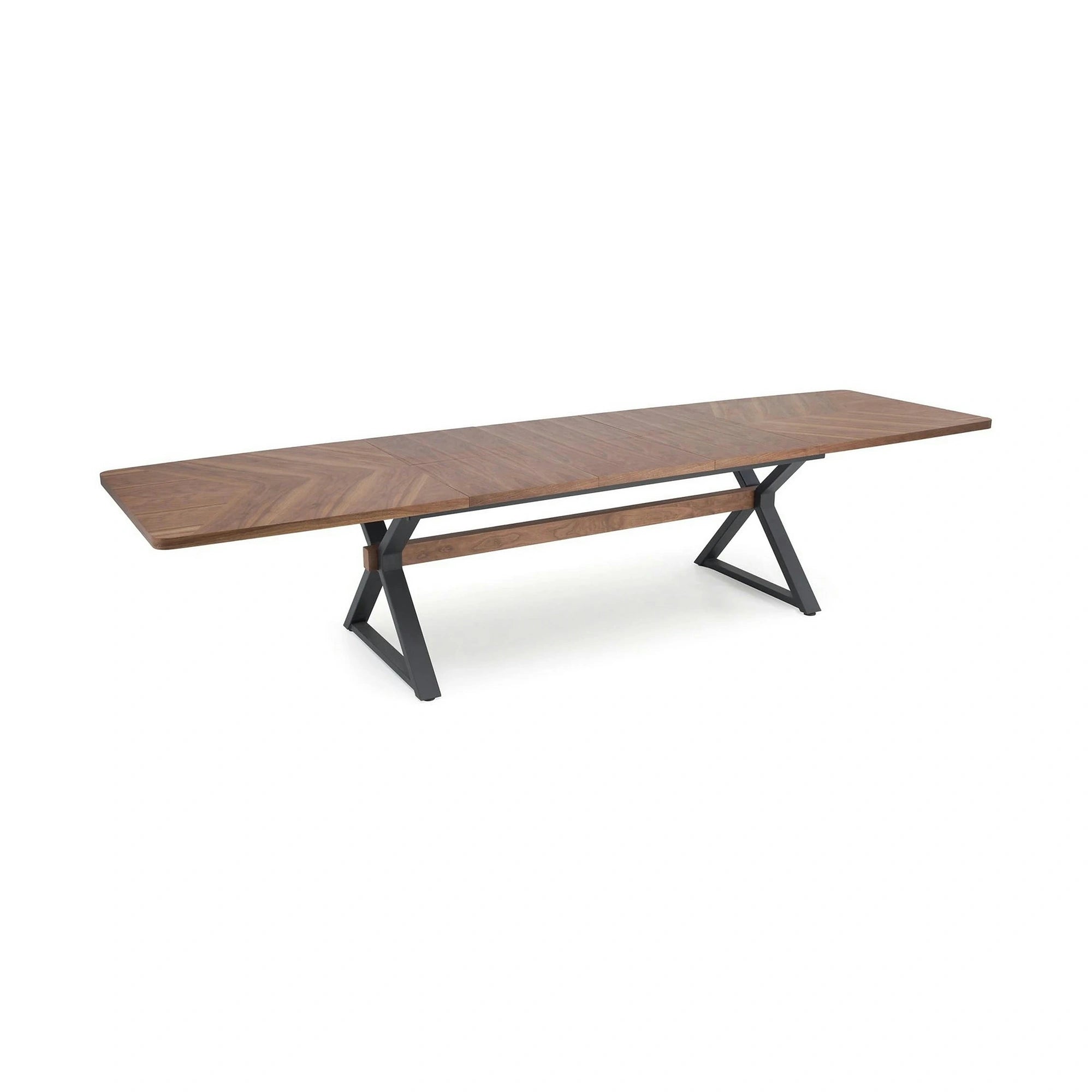 Masa extensibila BARON, nuc/negru, 200-350x100x75 cm