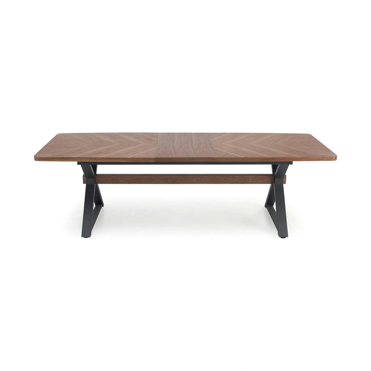 Masa extensibila BARON, nuc/negru, 200-350x100x75 cm