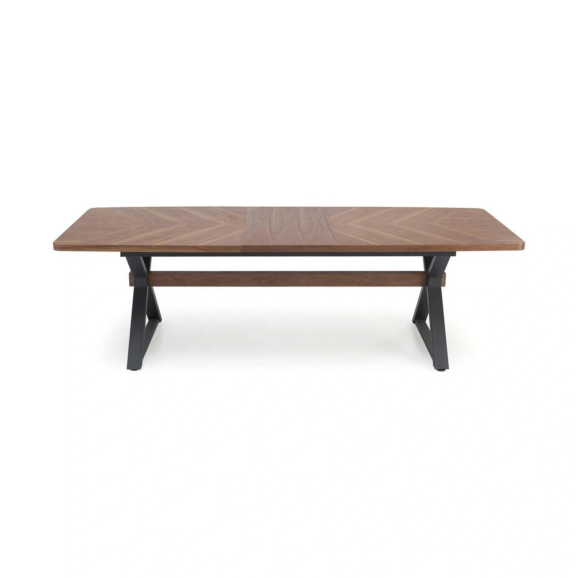 Masa extensibila BARON, nuc/negru, 200-350x100x75 cm