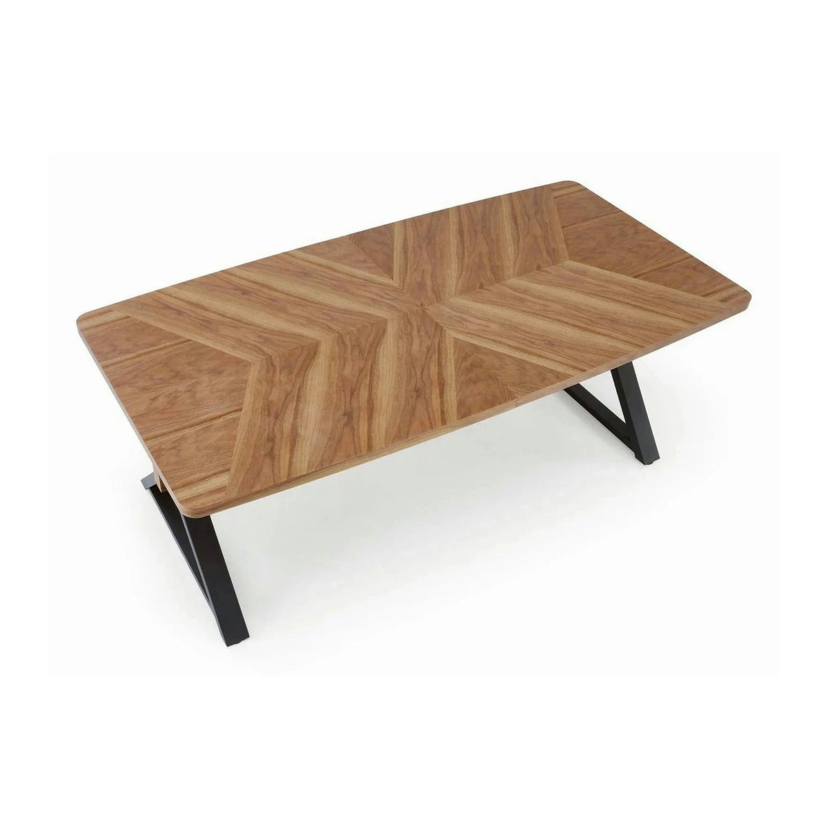 Masa extensibila BARON, nuc/negru, 200-350x100x75 cm