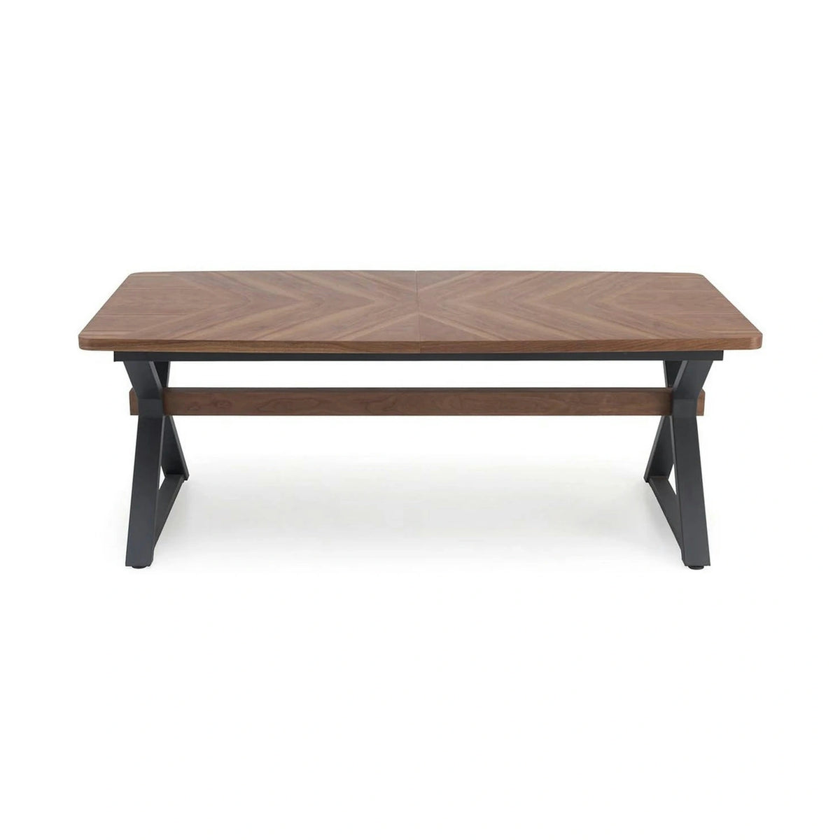 Masa extensibila BARON, nuc/negru, 200-350x100x75 cm
