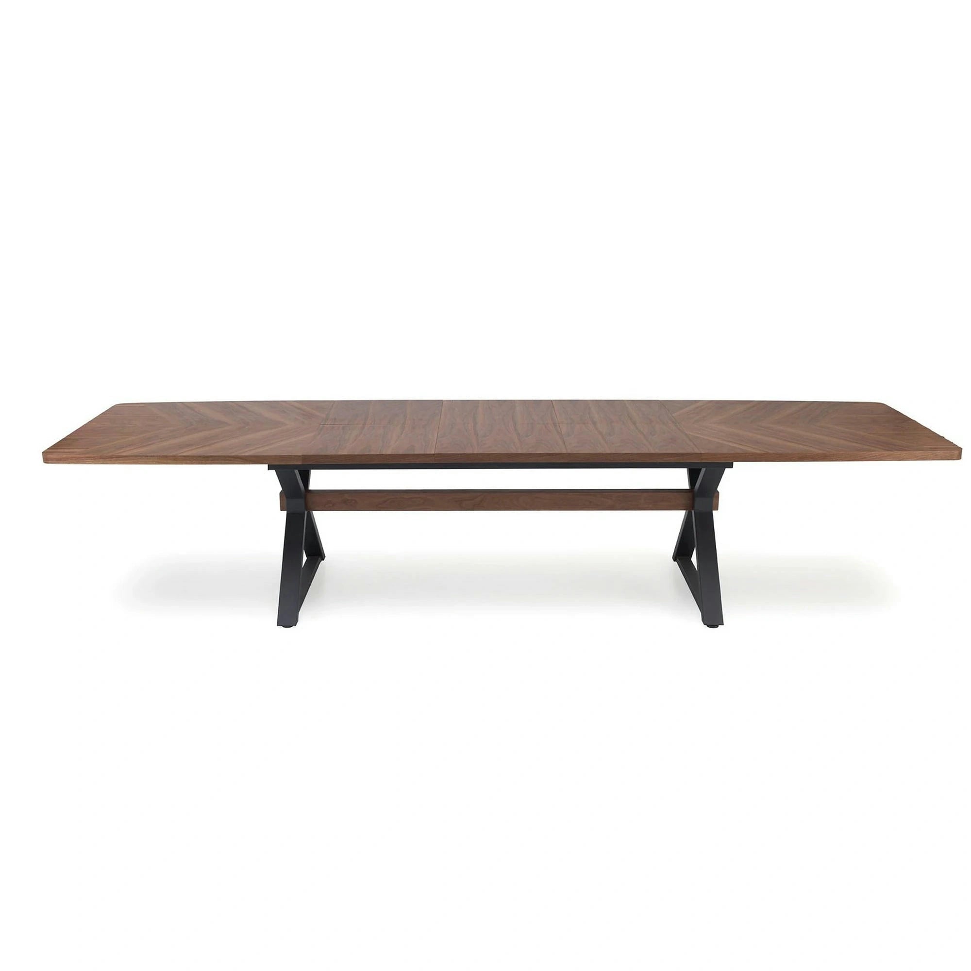 Masa extensibila BARON, nuc/negru, 200-350x100x75 cm