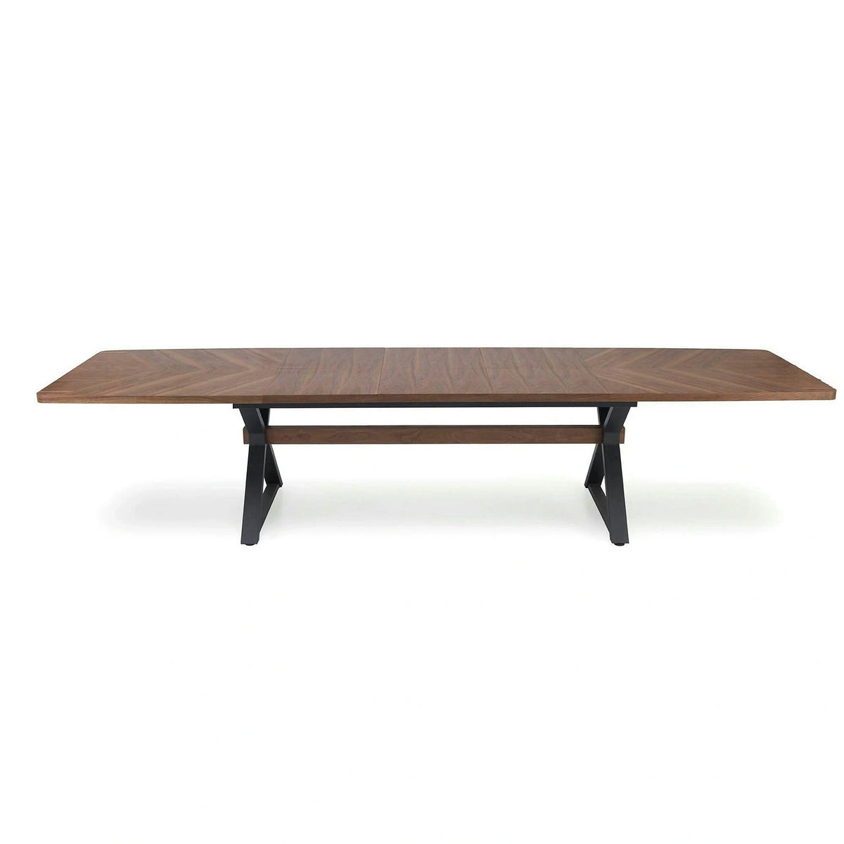 Masa extensibila BARON, nuc/negru, 200-350x100x75 cm
