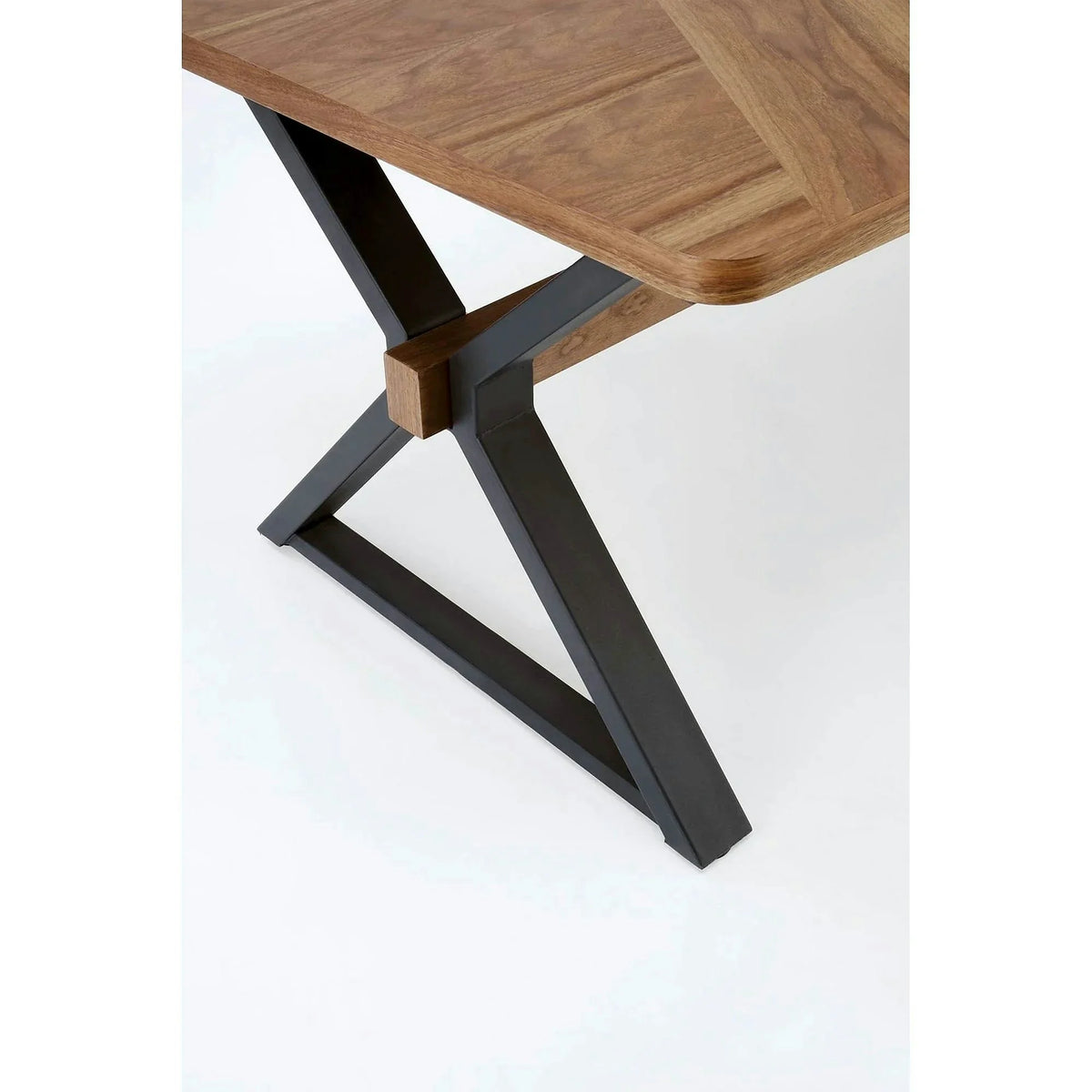 Masa extensibila BARON, nuc/negru, 200-350x100x75 cm